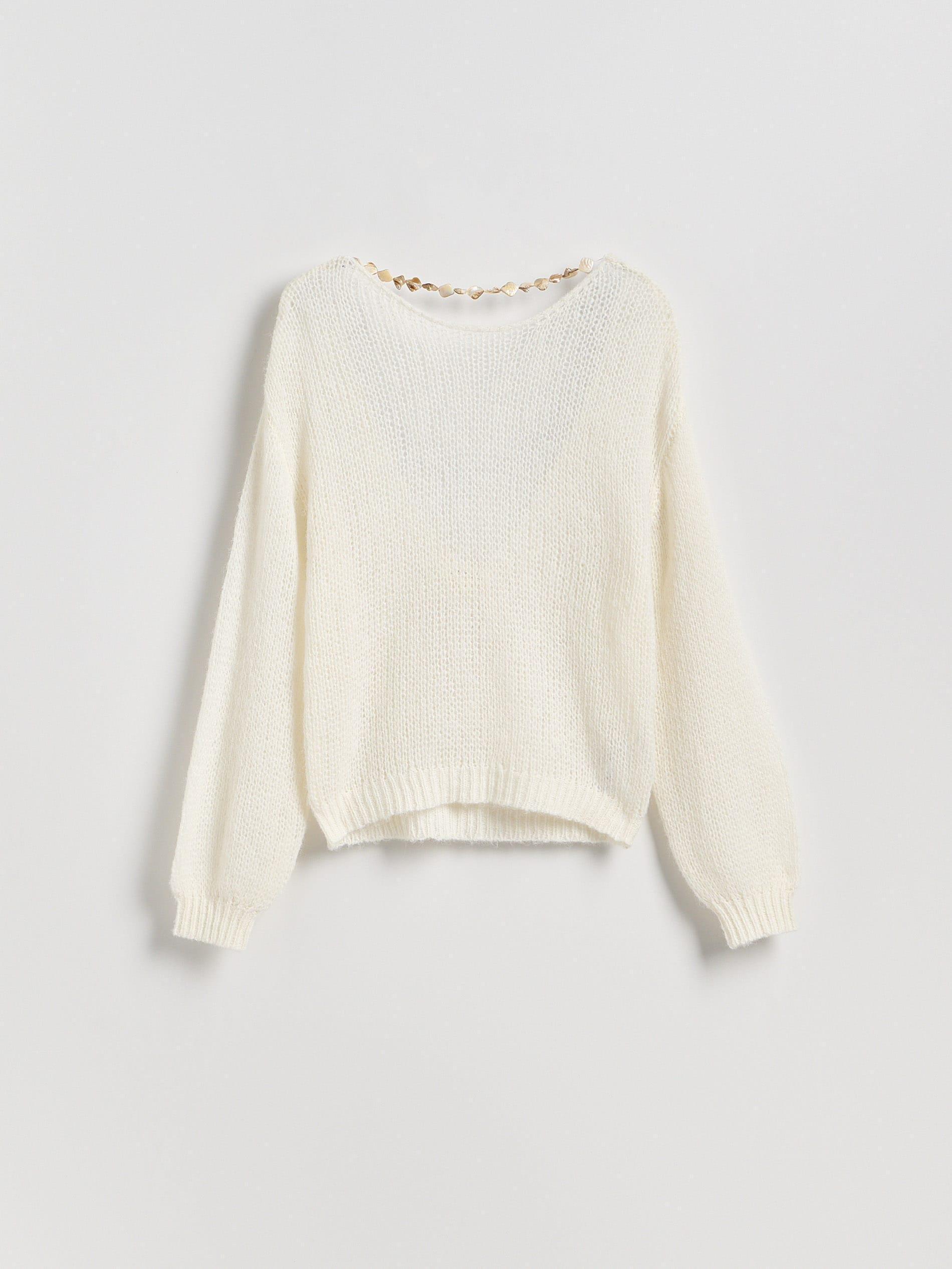 White Sweater, White, large image number 5