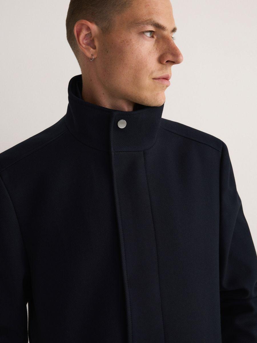 Navy Collared Coat, , large image number 1