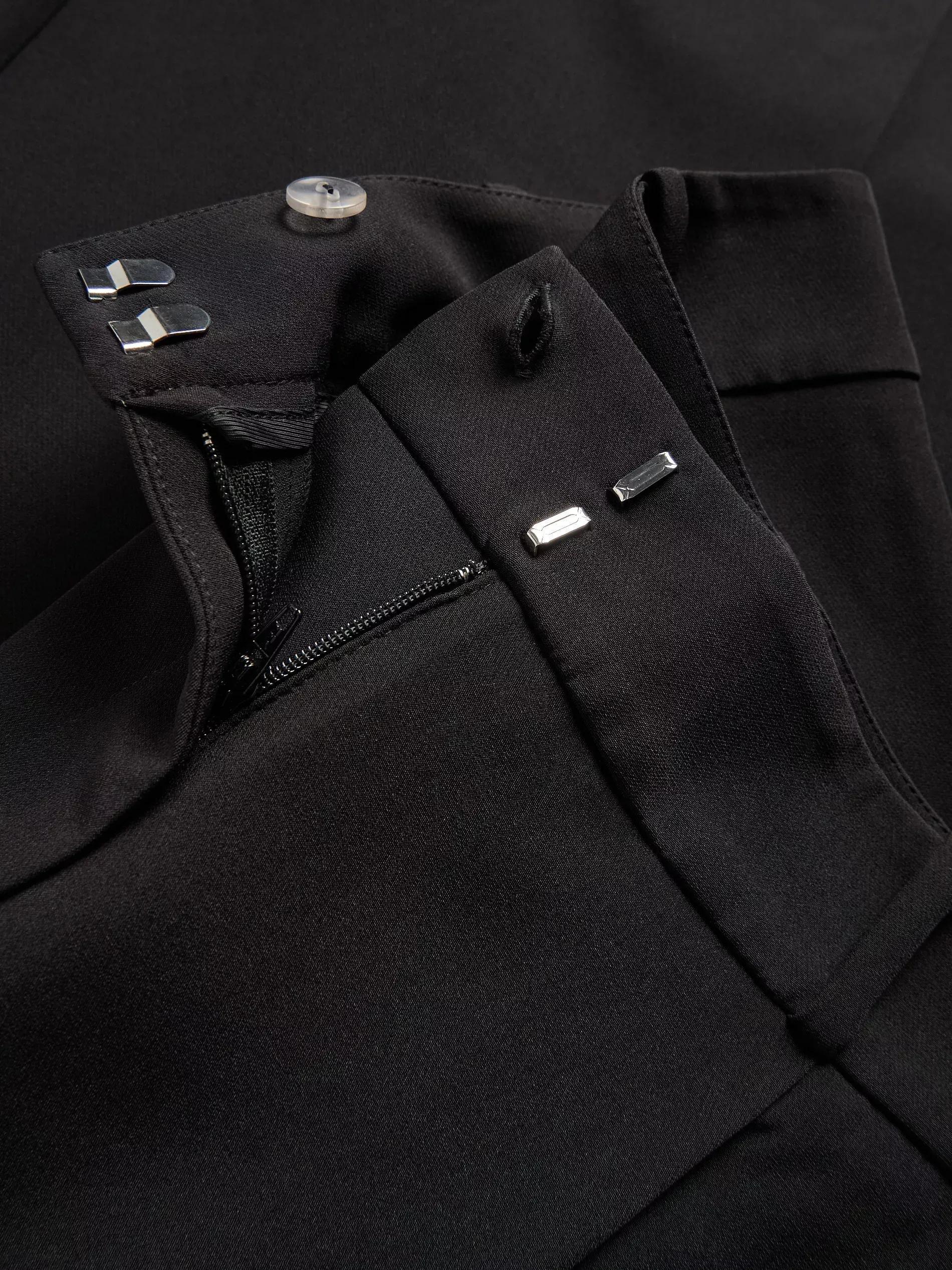 Black Wide Leg Trousers, Black, large image number 5