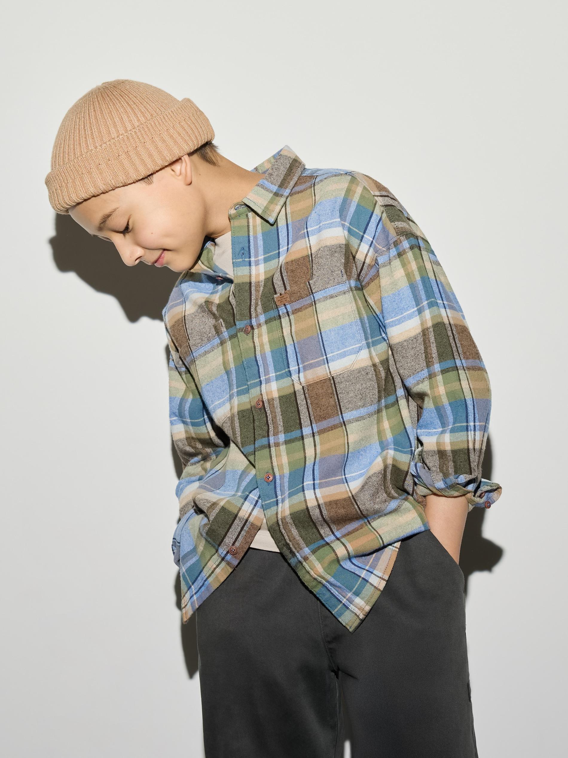 Beige Oversize Checked Shirt, Beige, medium