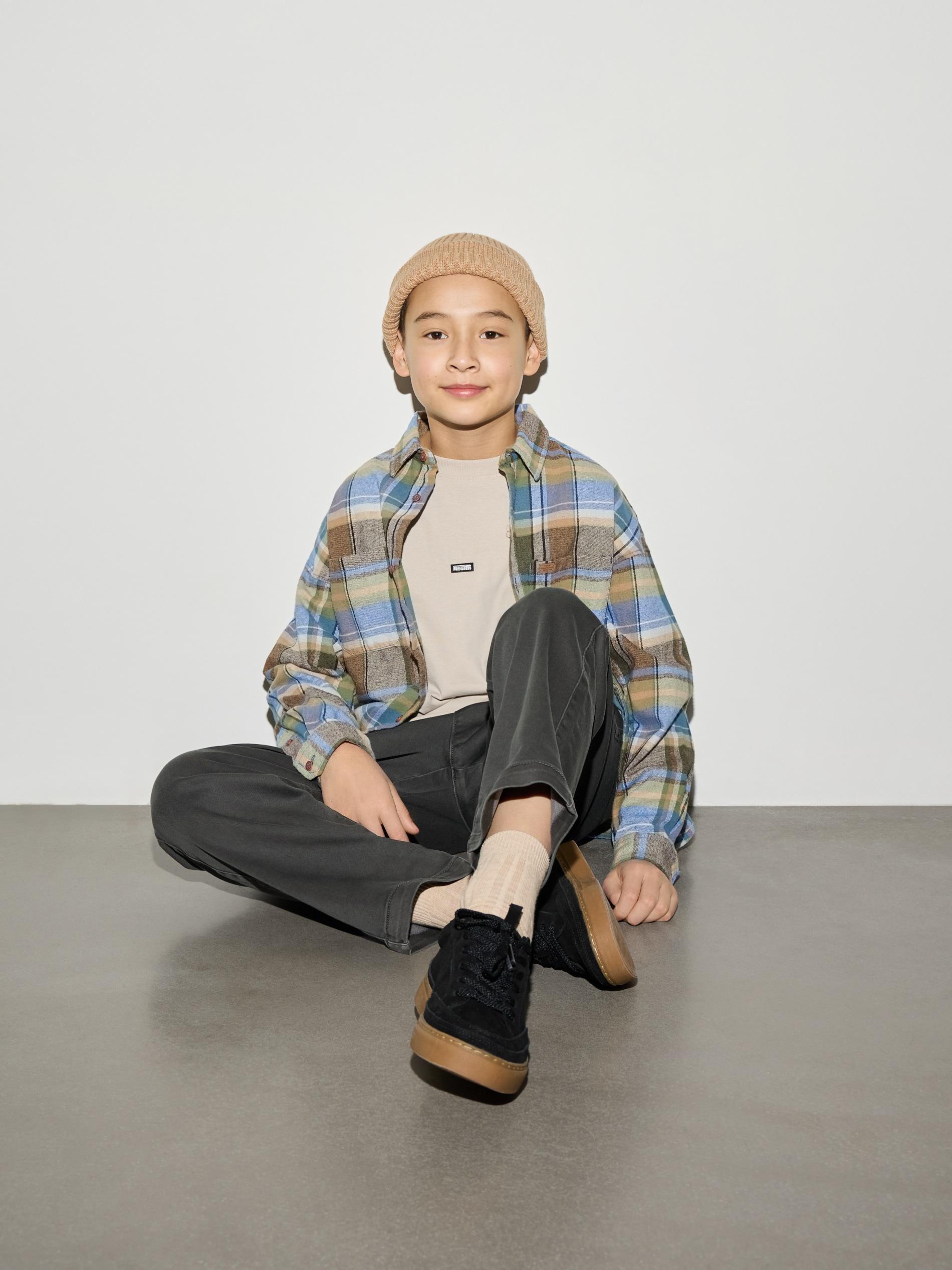 Beige Oversize Checked Shirt, Beige, large image number 2