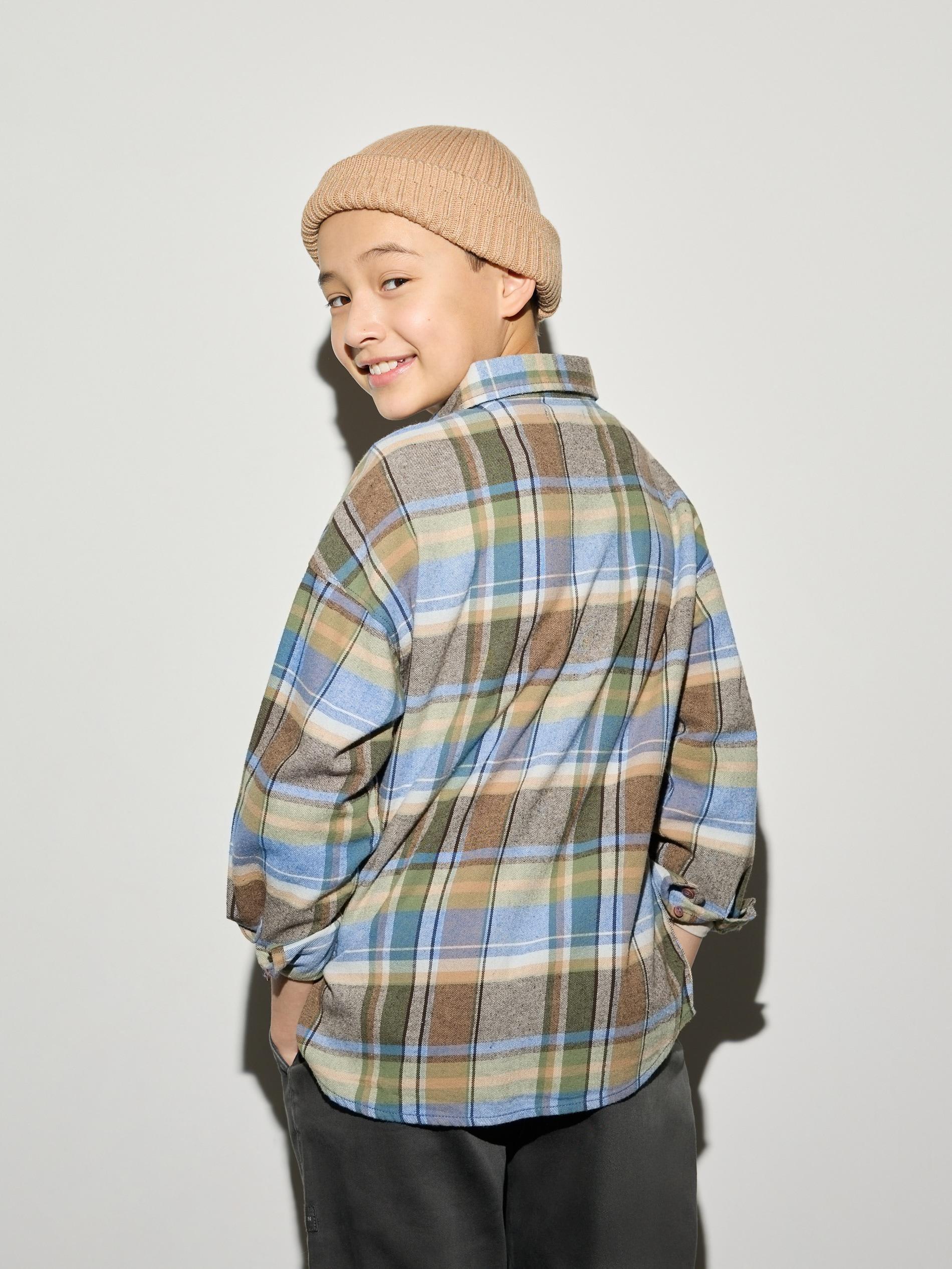 Beige Oversize Checked Shirt, Beige, large image number 3