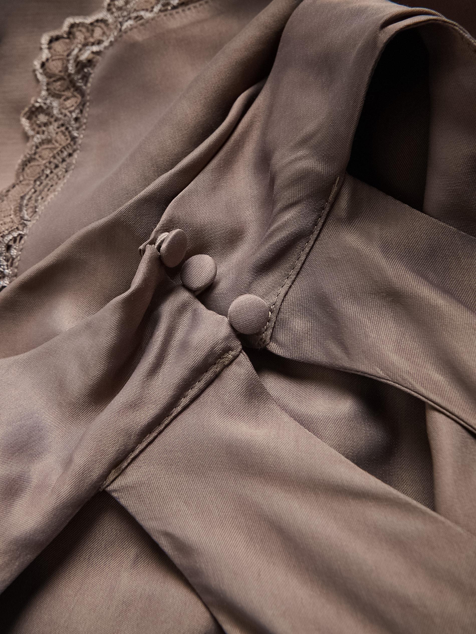 Beige Satin Top With Lace, Beige, large image number 4