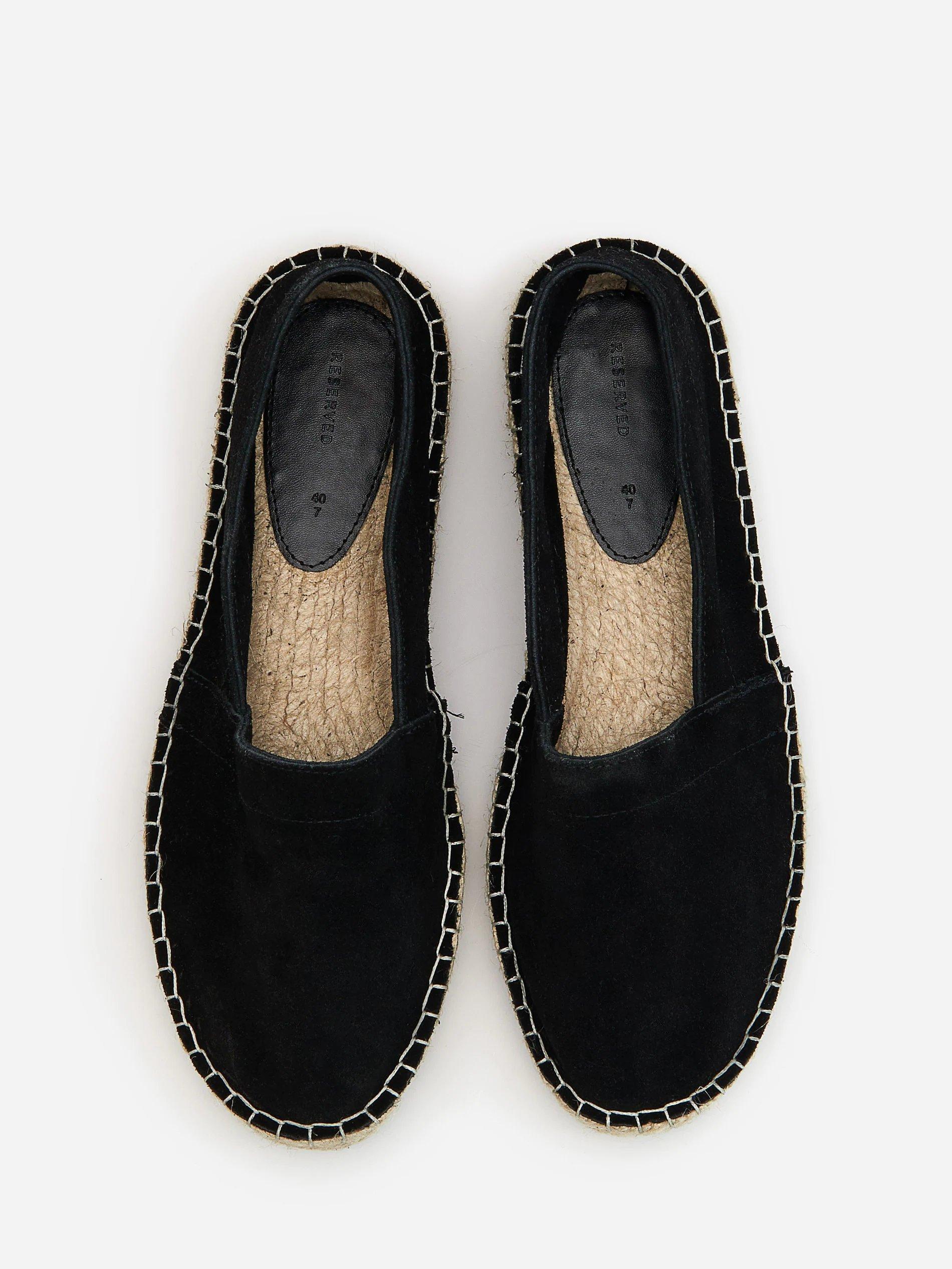Black Leather Espadrilles, Women, , large image number 1