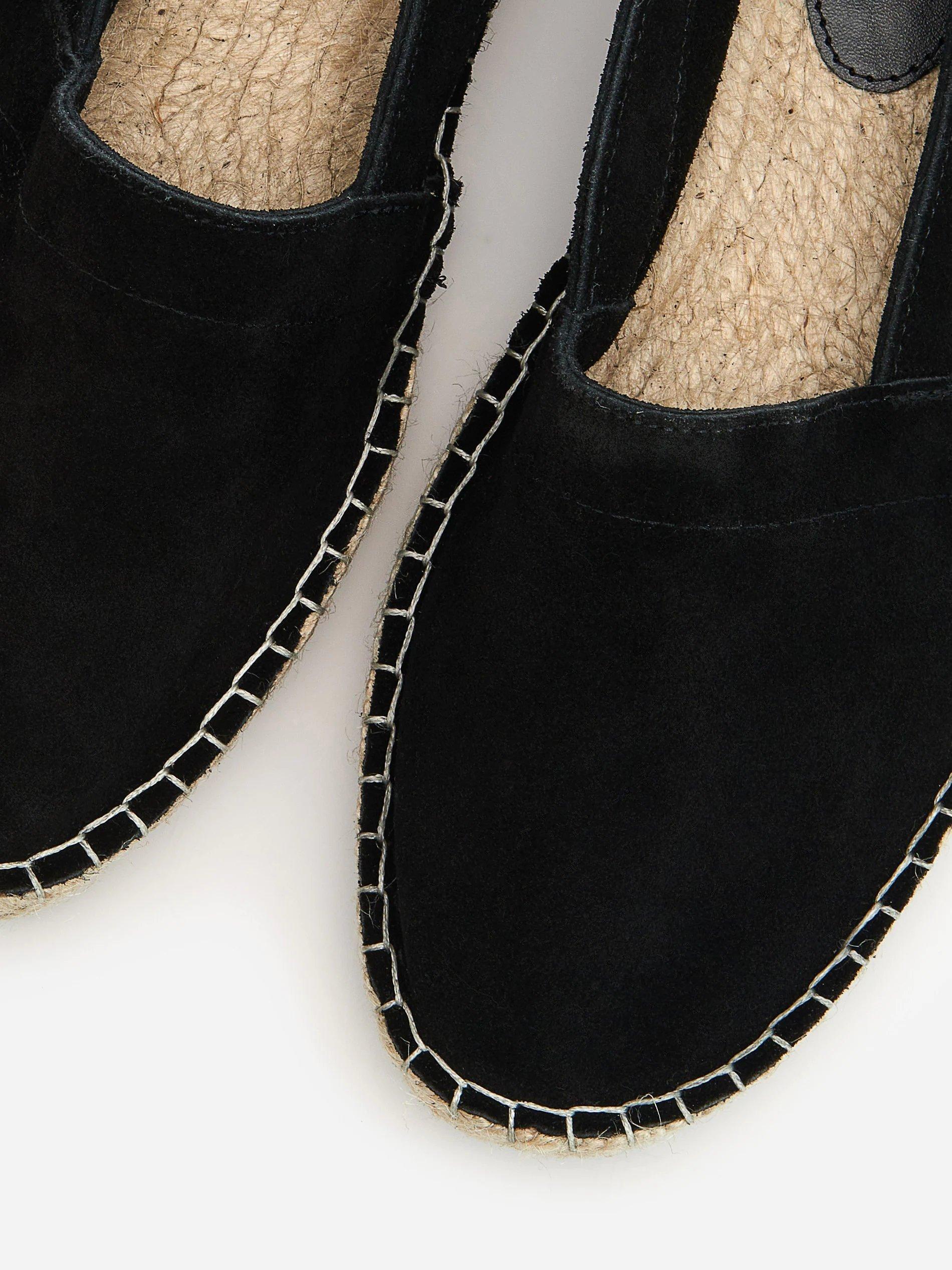 Black Leather Espadrilles, Women, , large image number 3