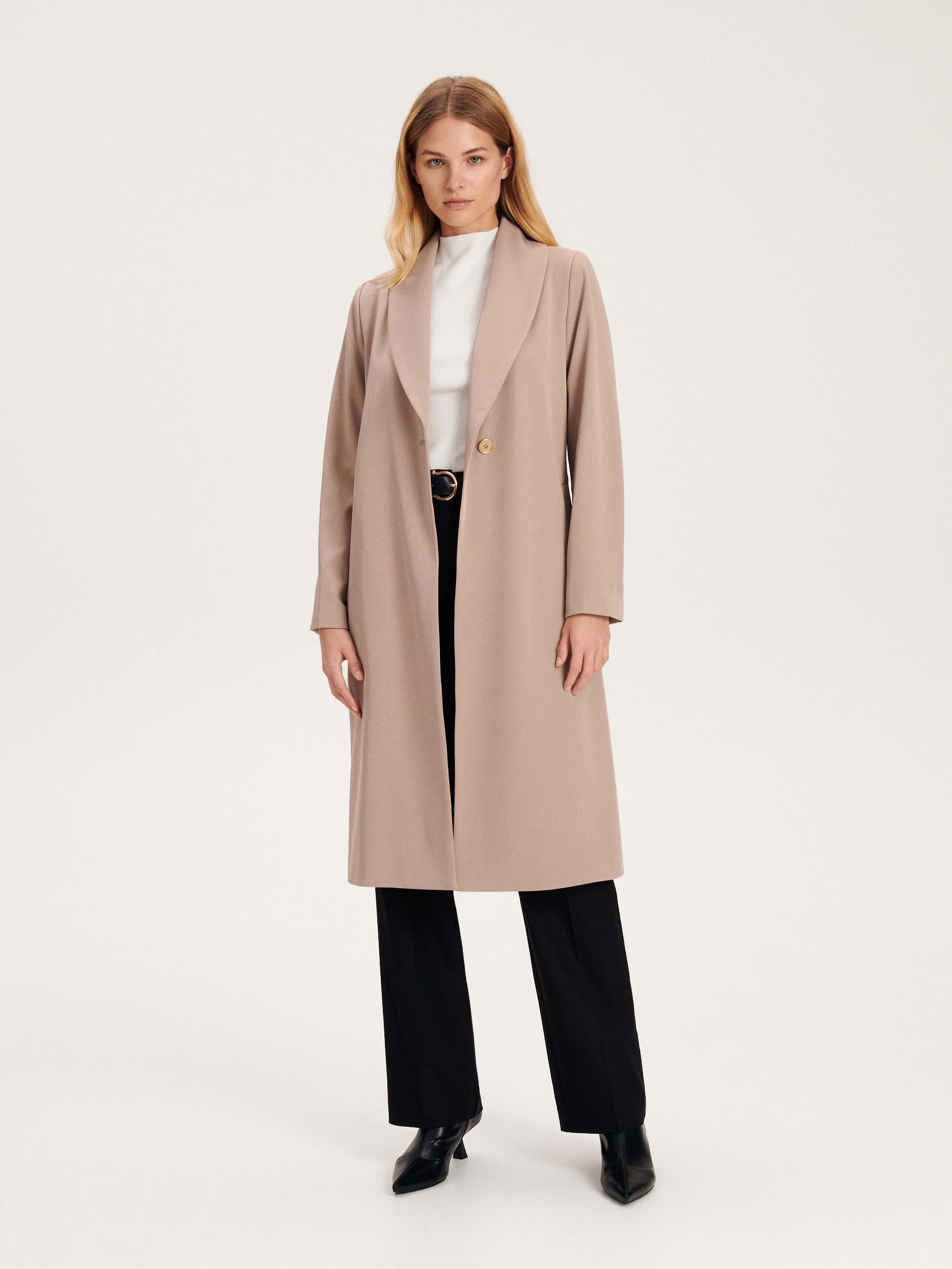 Beige Coat With Tie Waist Belt, , large image number 0