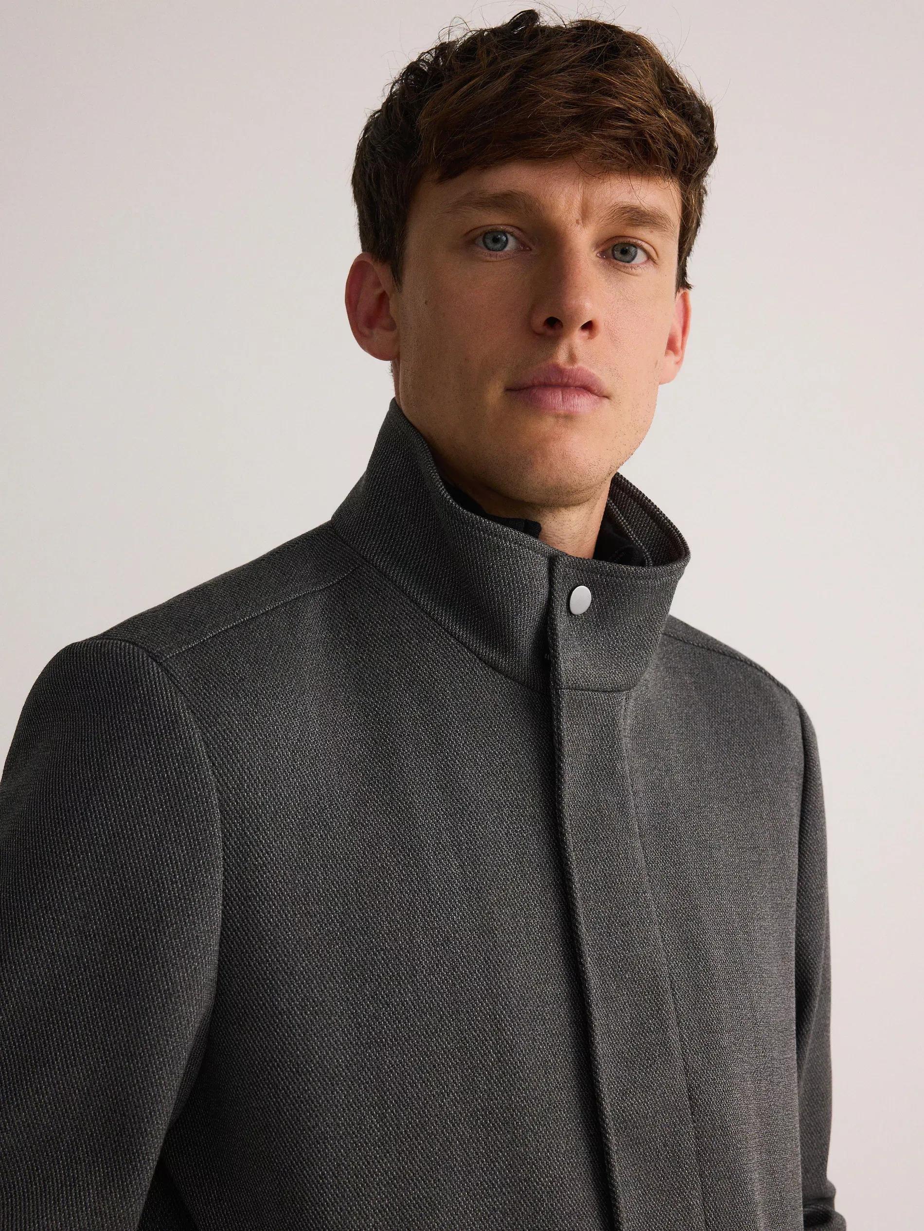 Grey Collared Coat, , large image number 1