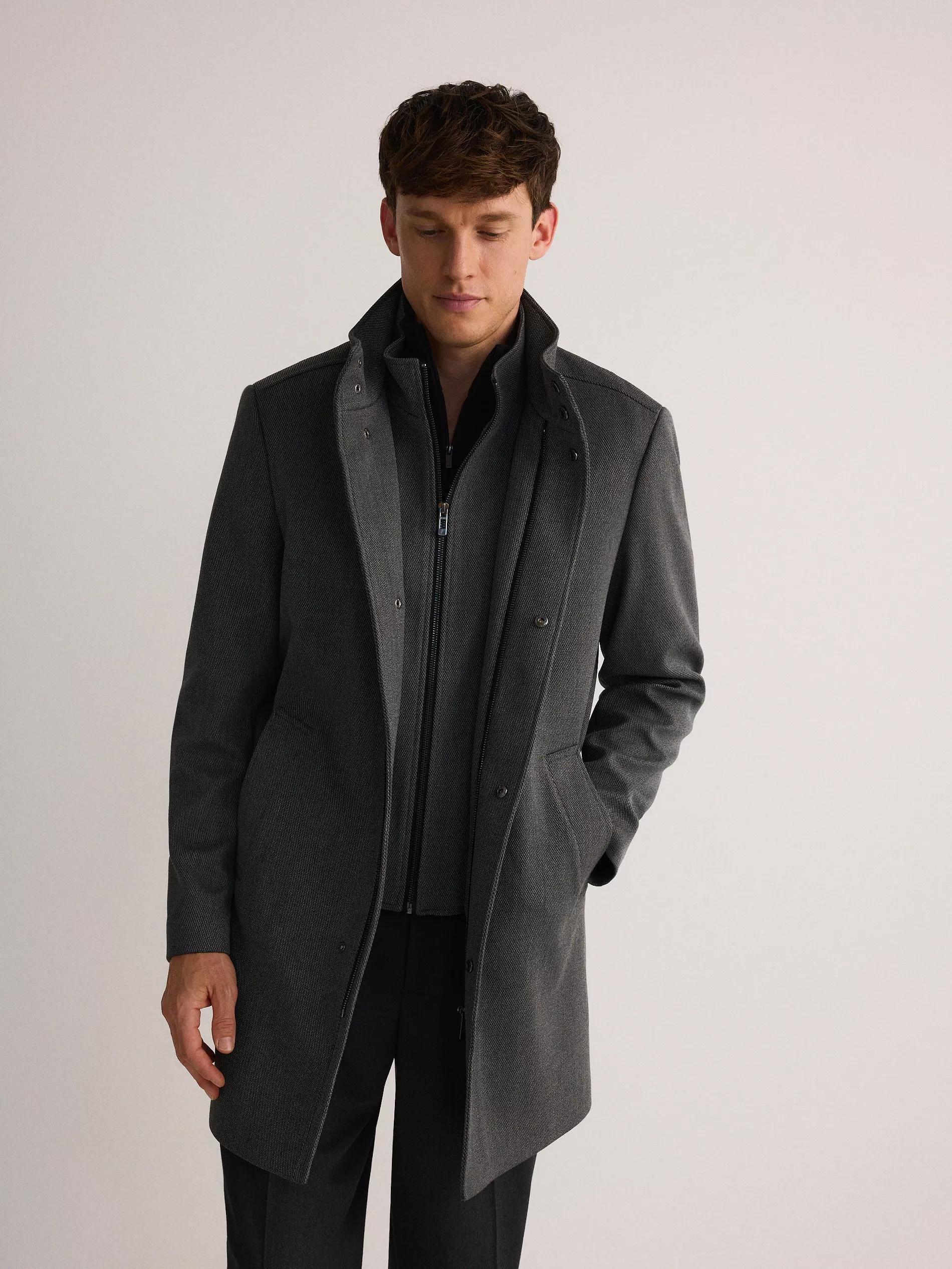 Grey Collared Coat, , large image number 2