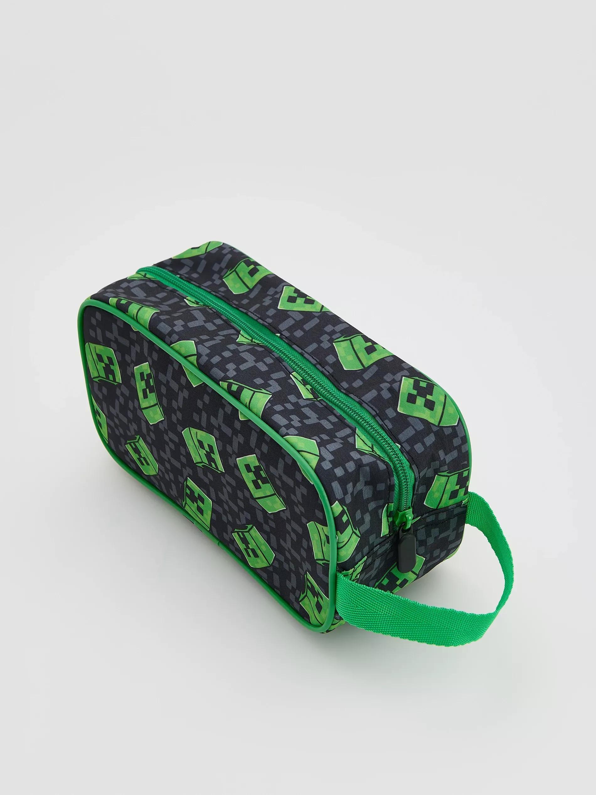 DARK GREEN Minecraft pencil case, Khaki, medium