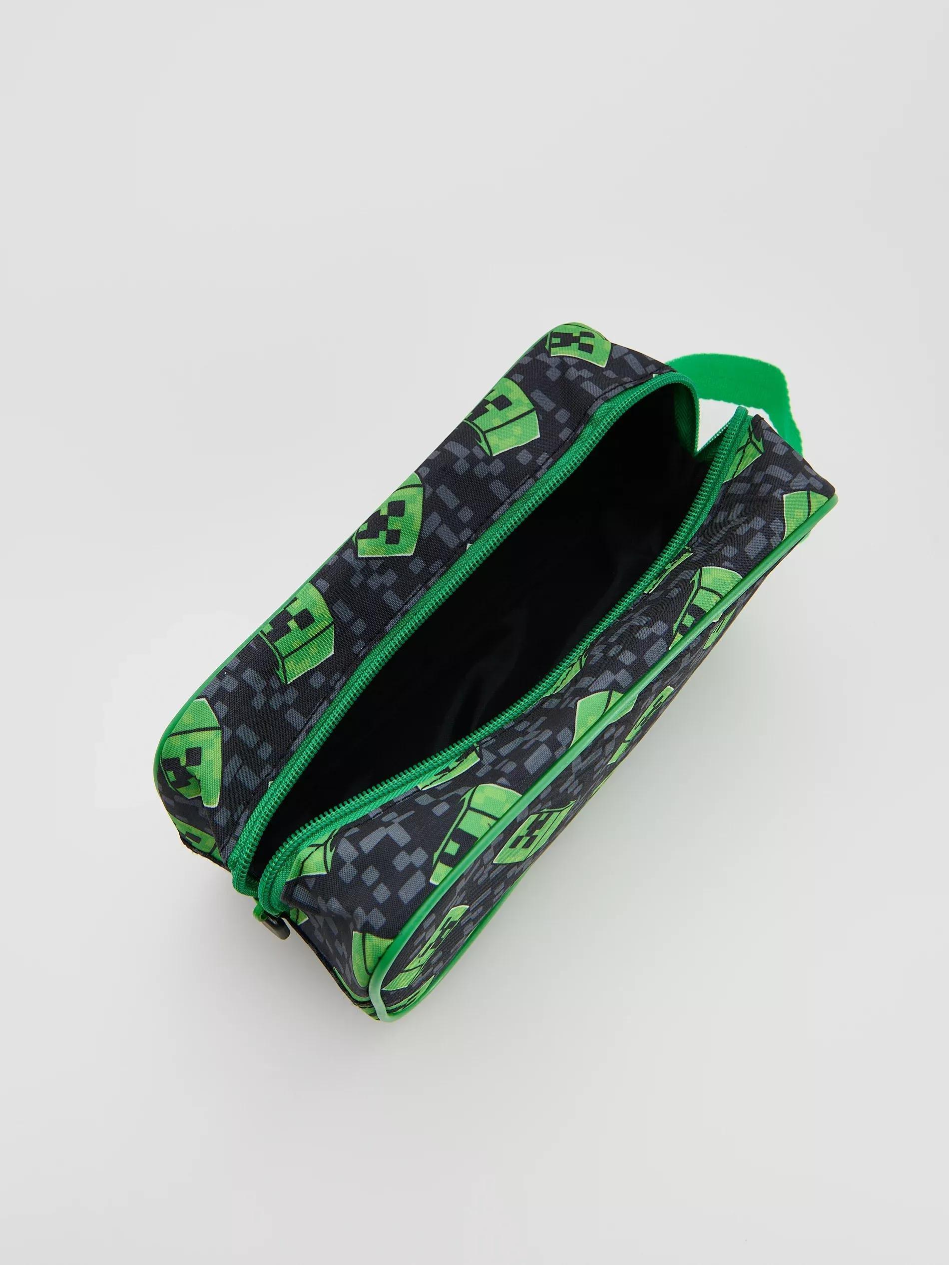 DARK GREEN Minecraft pencil case, Khaki, medium