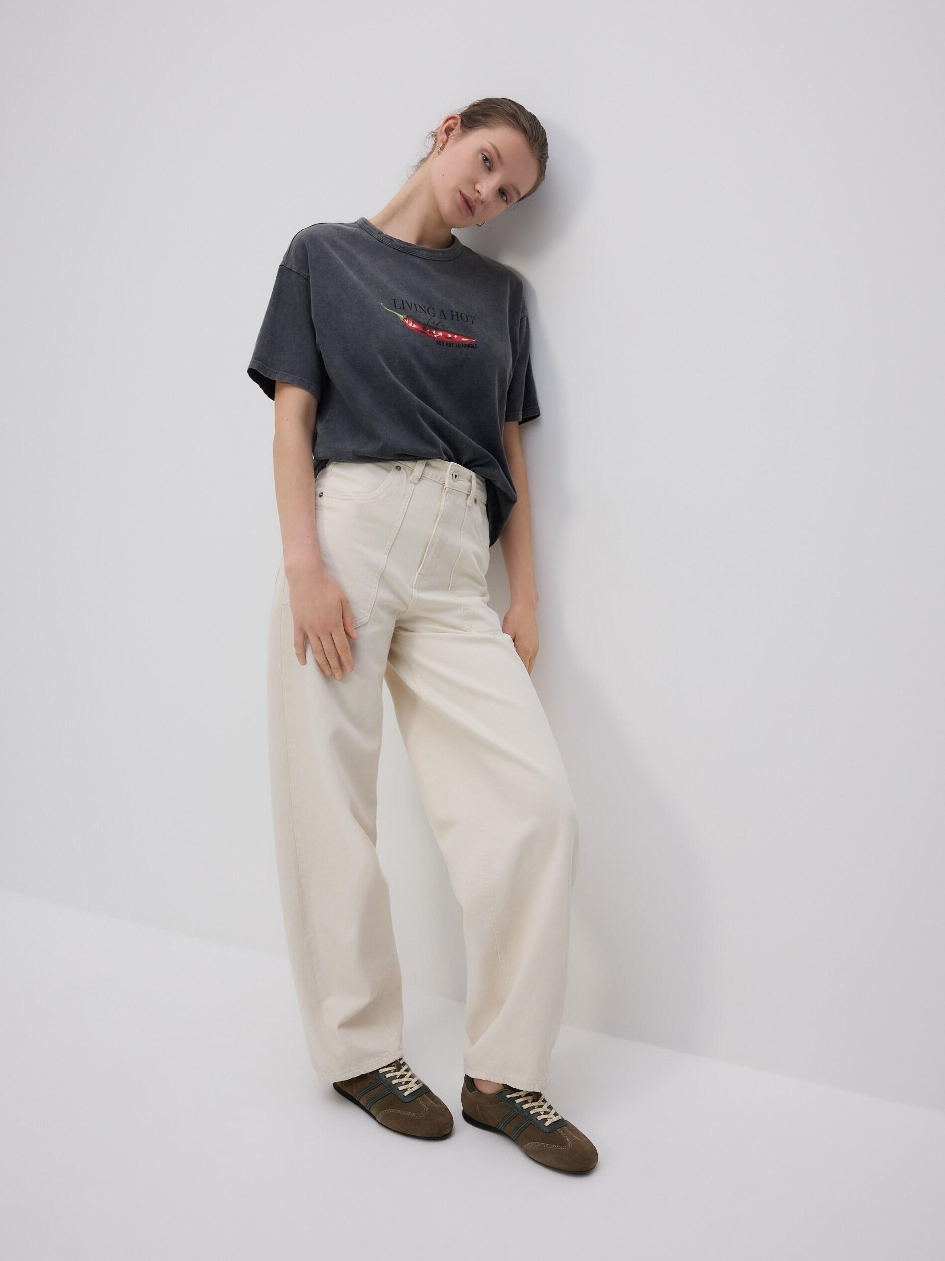 Grey T-Shirt With Print, Grey, large image number 1