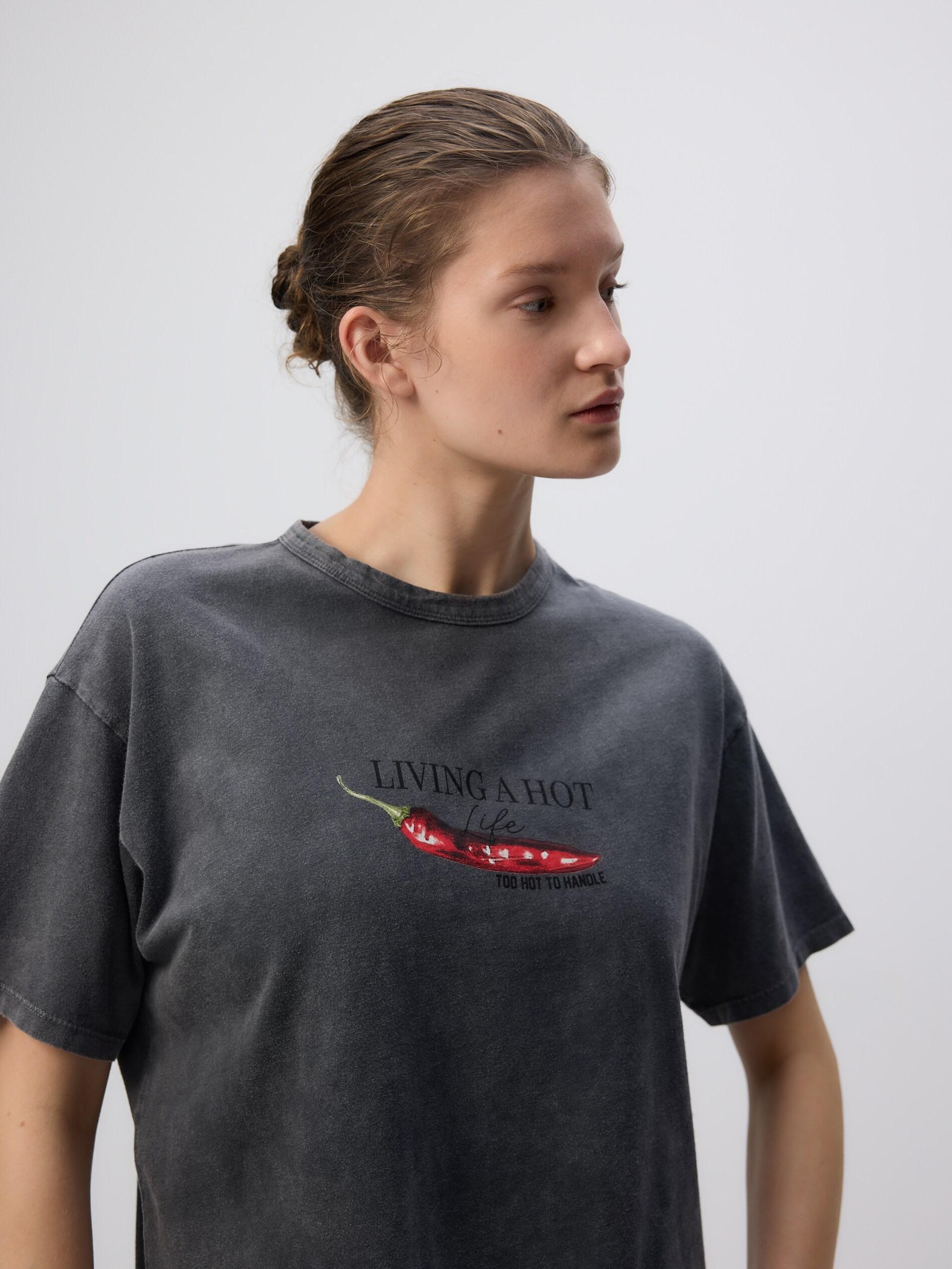 Grey T-Shirt With Print, Grey, large image number 2