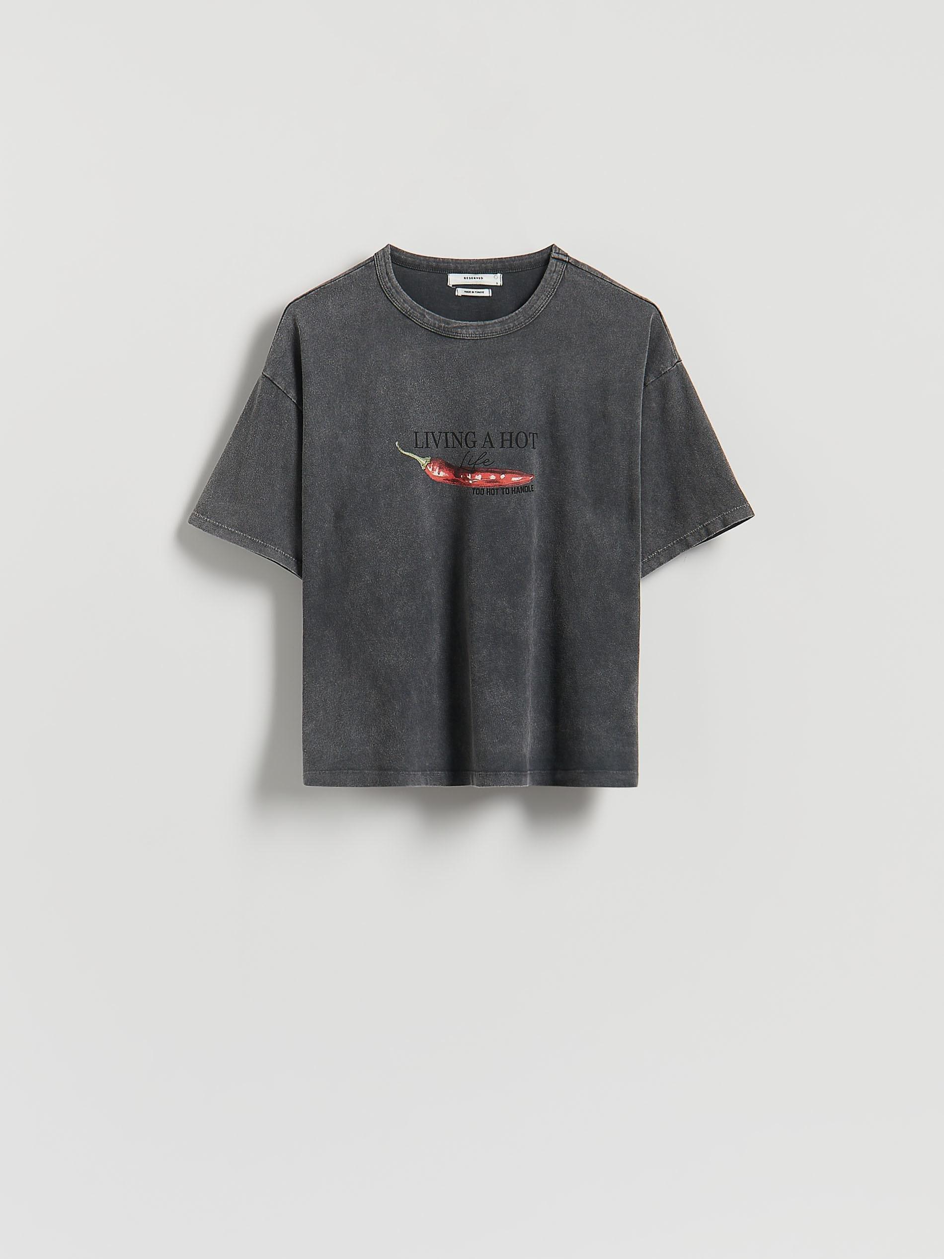 Grey T-Shirt With Print, , large image number 4