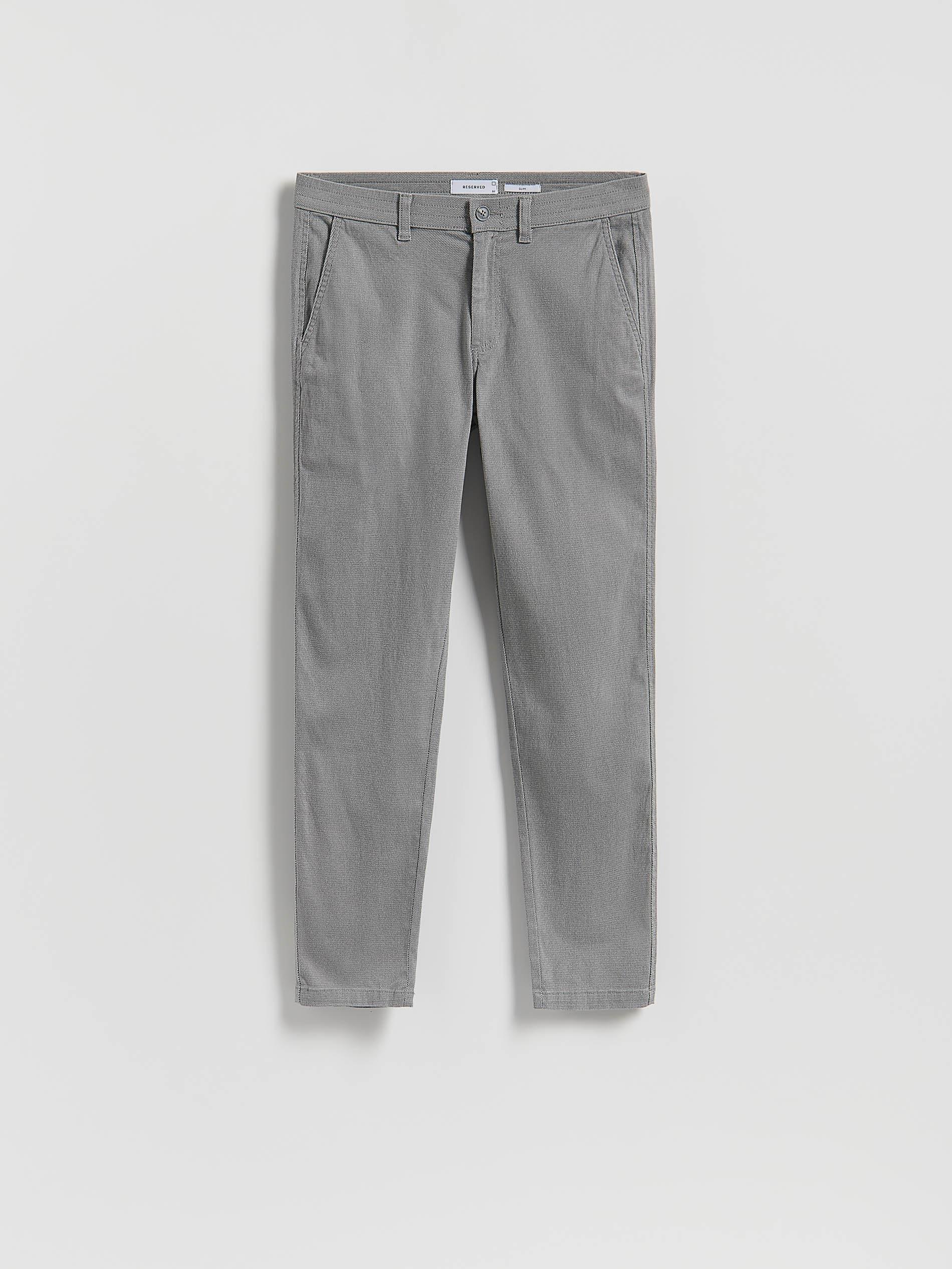 Grey Chino Slim Cotton Rich Trousers, Grey, large image number 3