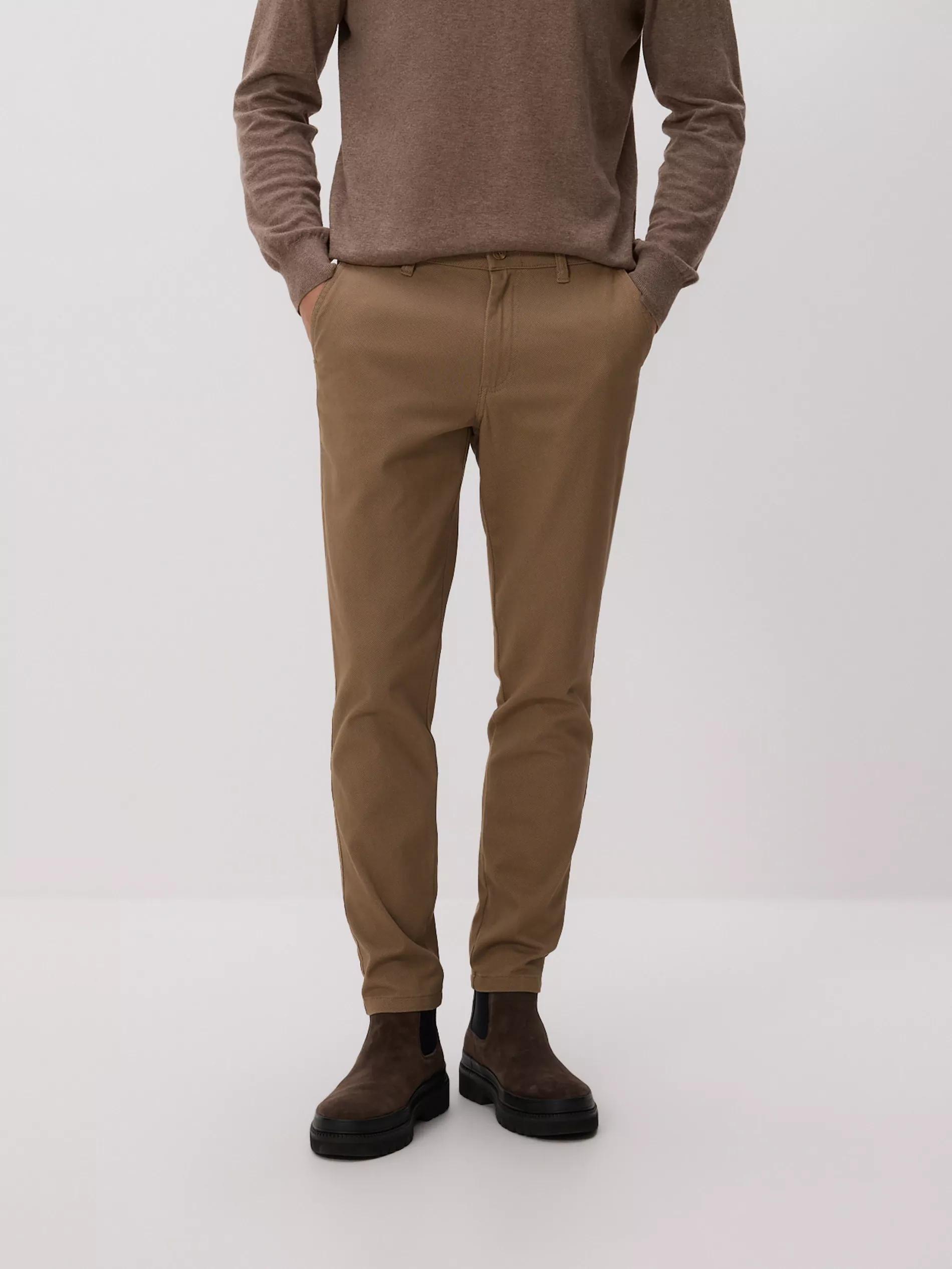 Beige Chino Slim Cotton Rich Trousers, Beige, medium