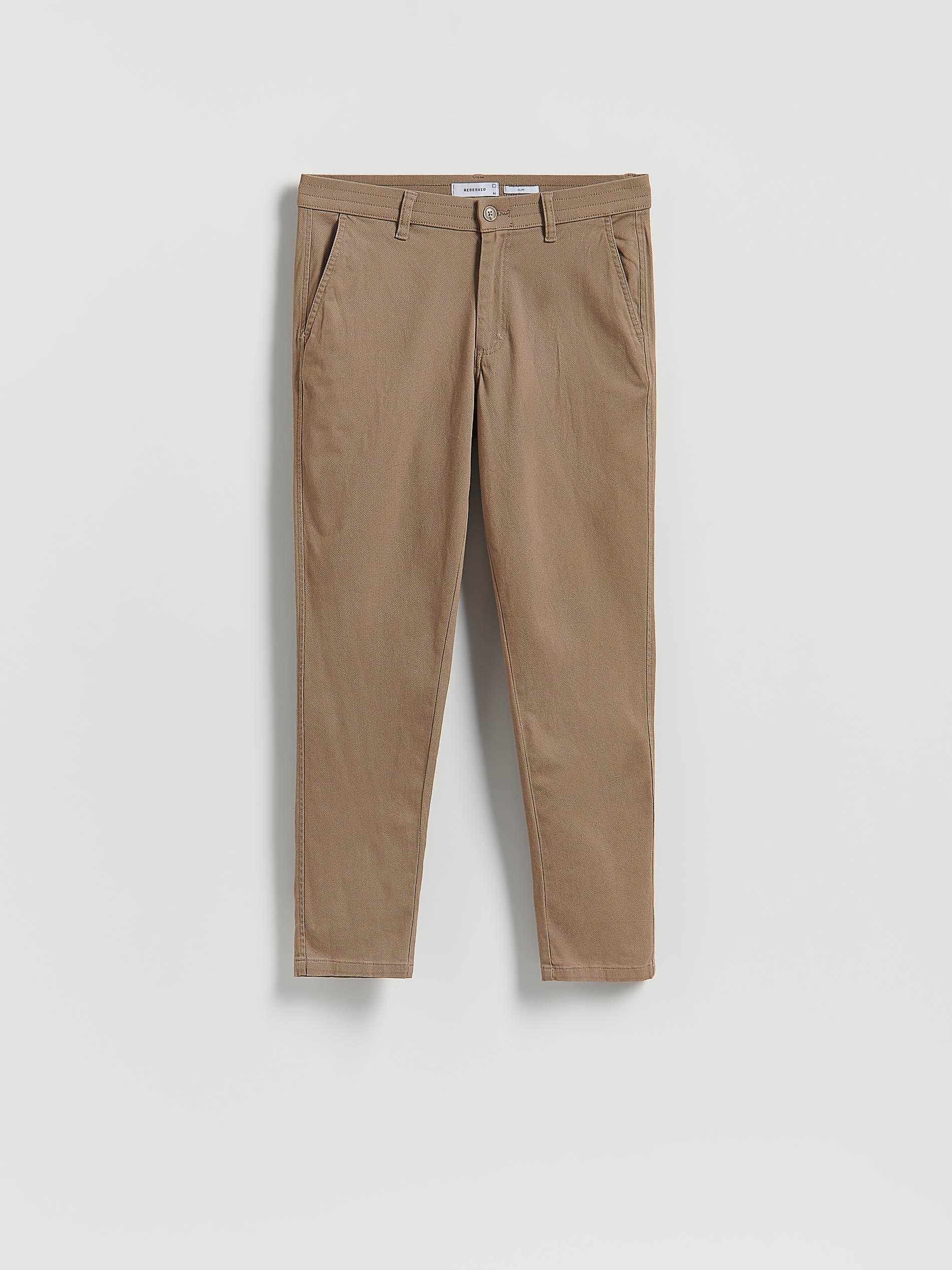 Beige Chino Slim Cotton Rich Trousers, Beige, medium