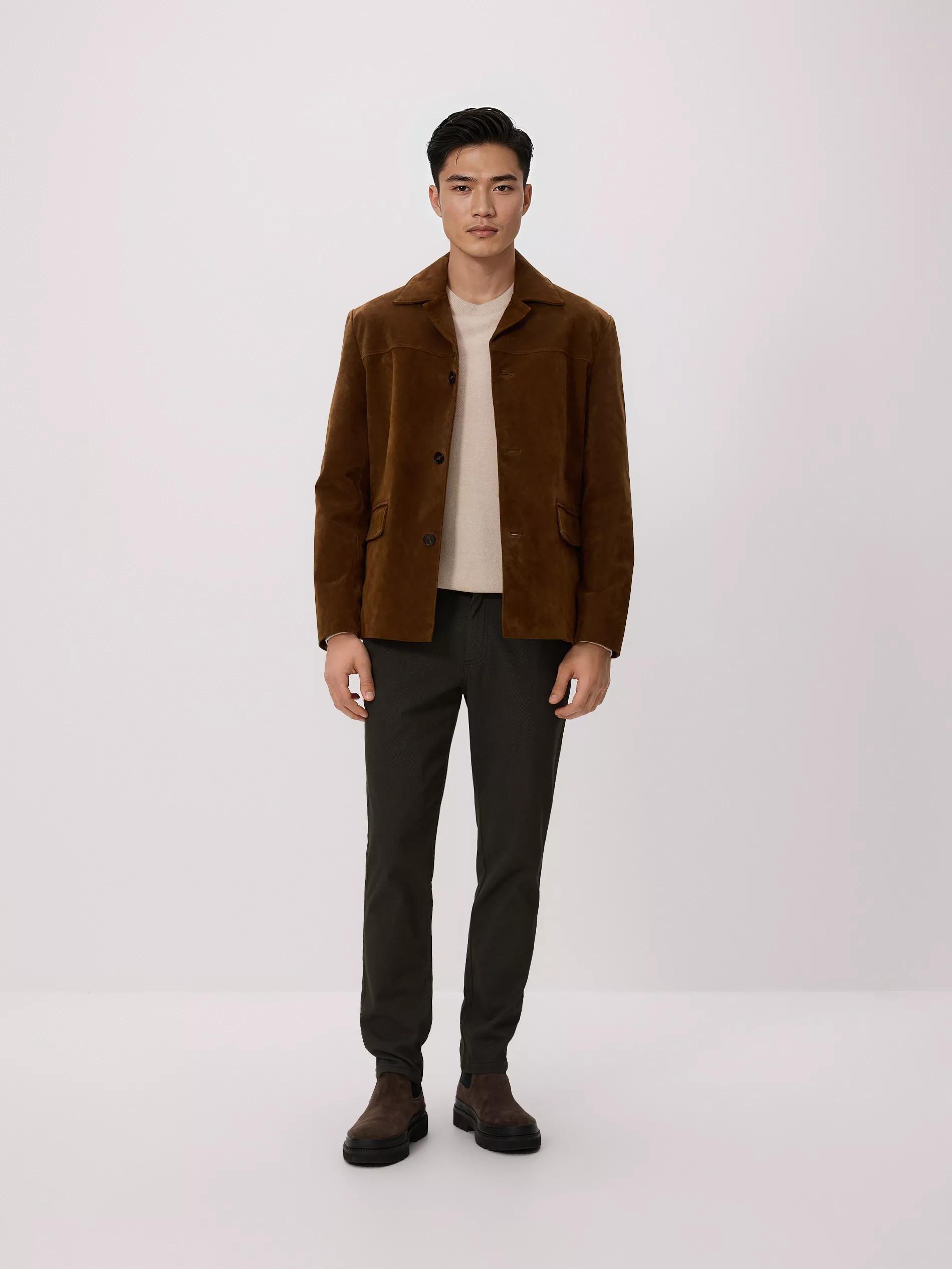 Green Chino Slim Cotton Rich Trousers, Green, large image number 1