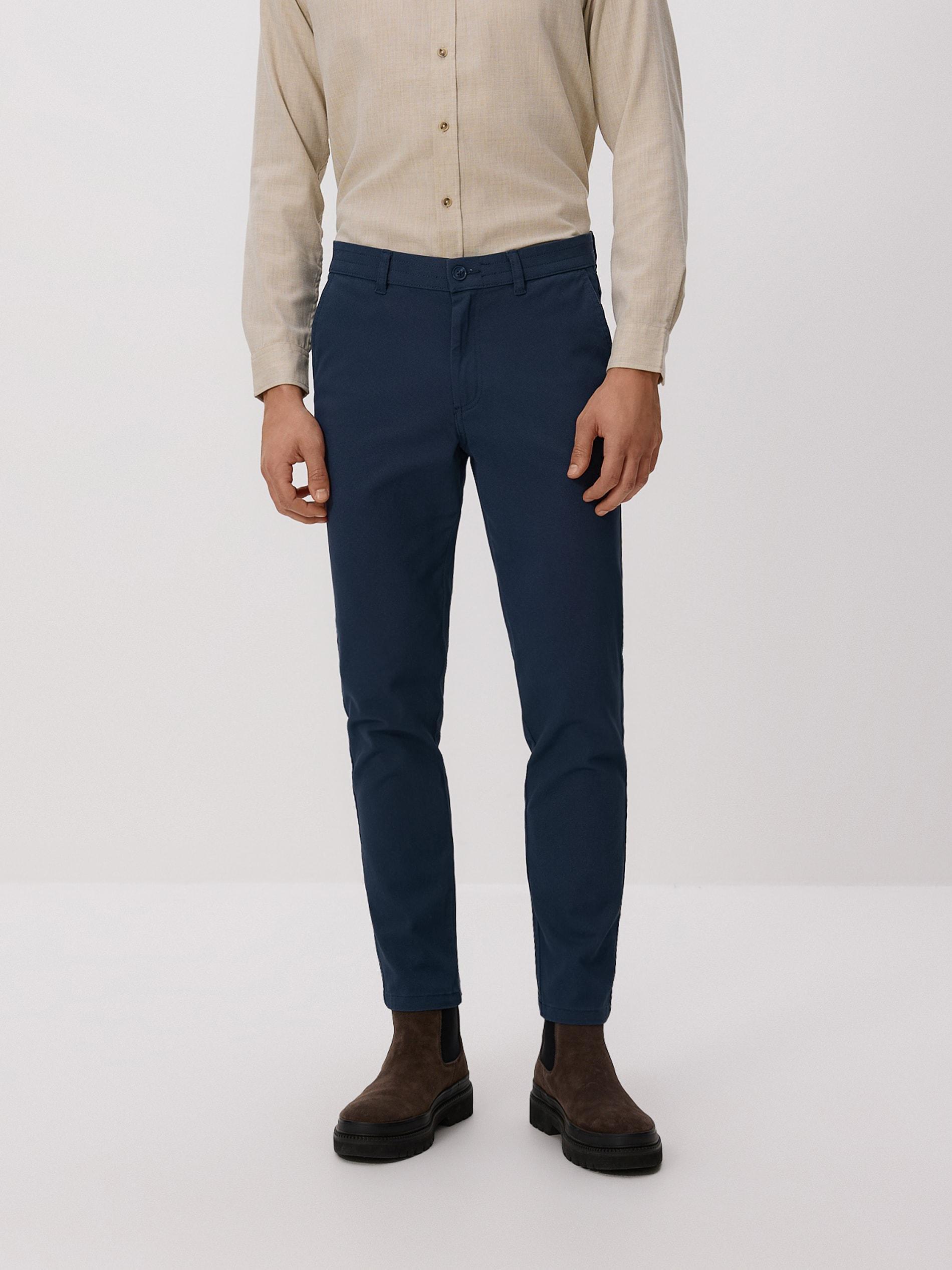 Navy Chino Slim Cotton Rich Trousers, 7401_95P, large image number 0