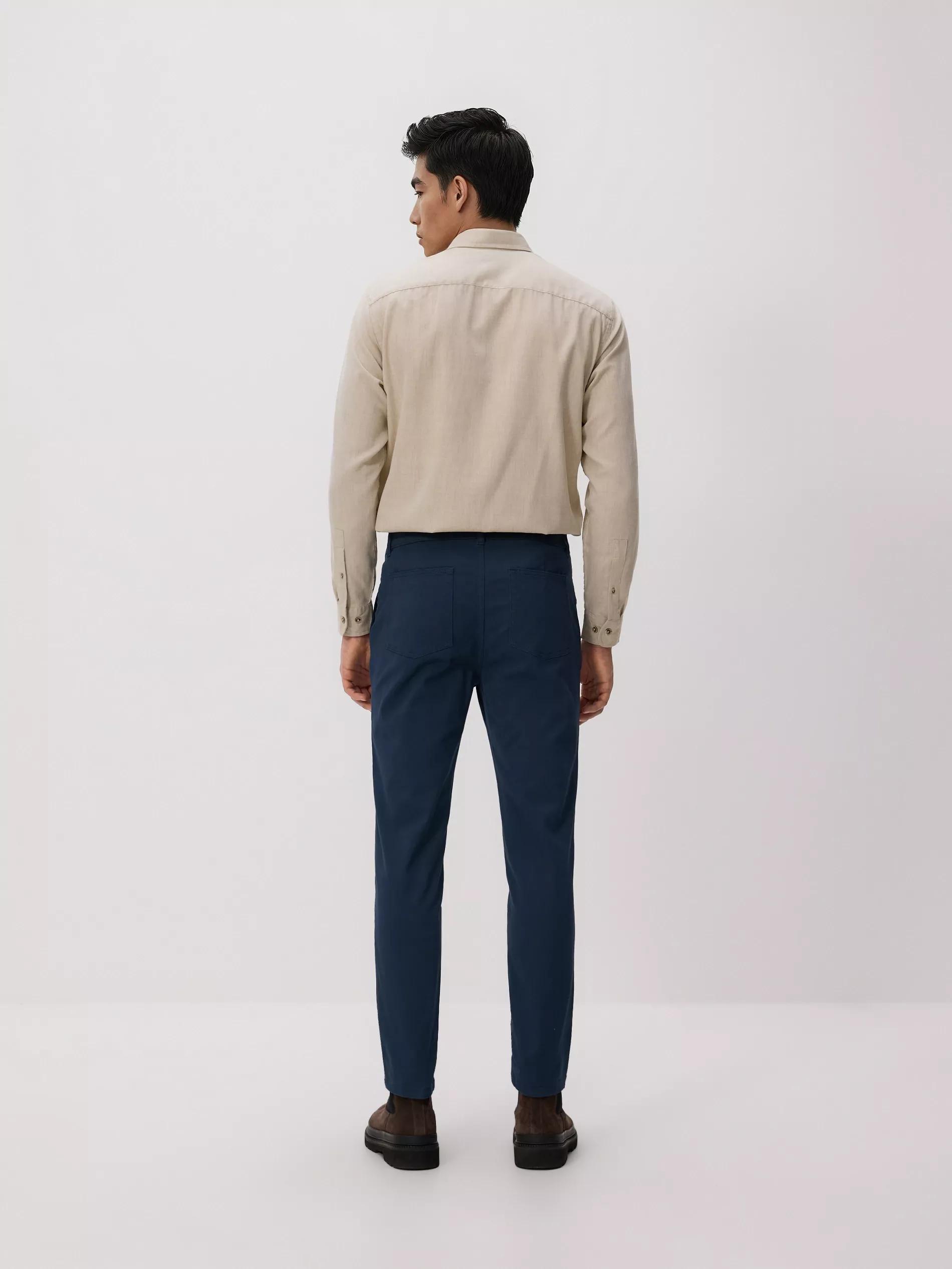 Navy Chino Slim Cotton Rich Trousers, 7401_95P, large image number 2