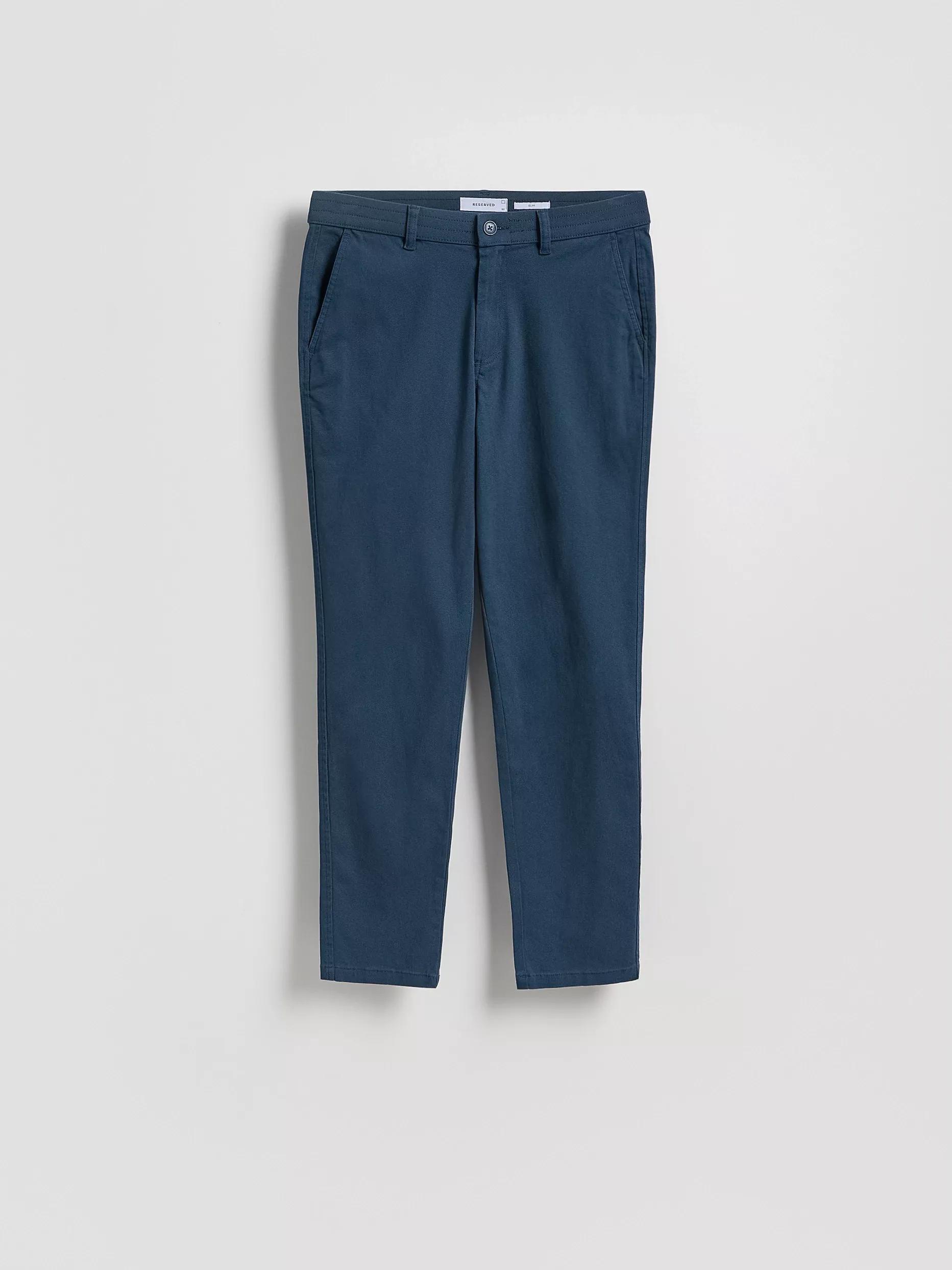 Navy Chino Slim Cotton Rich Trousers, 7401_95P, large image number 3
