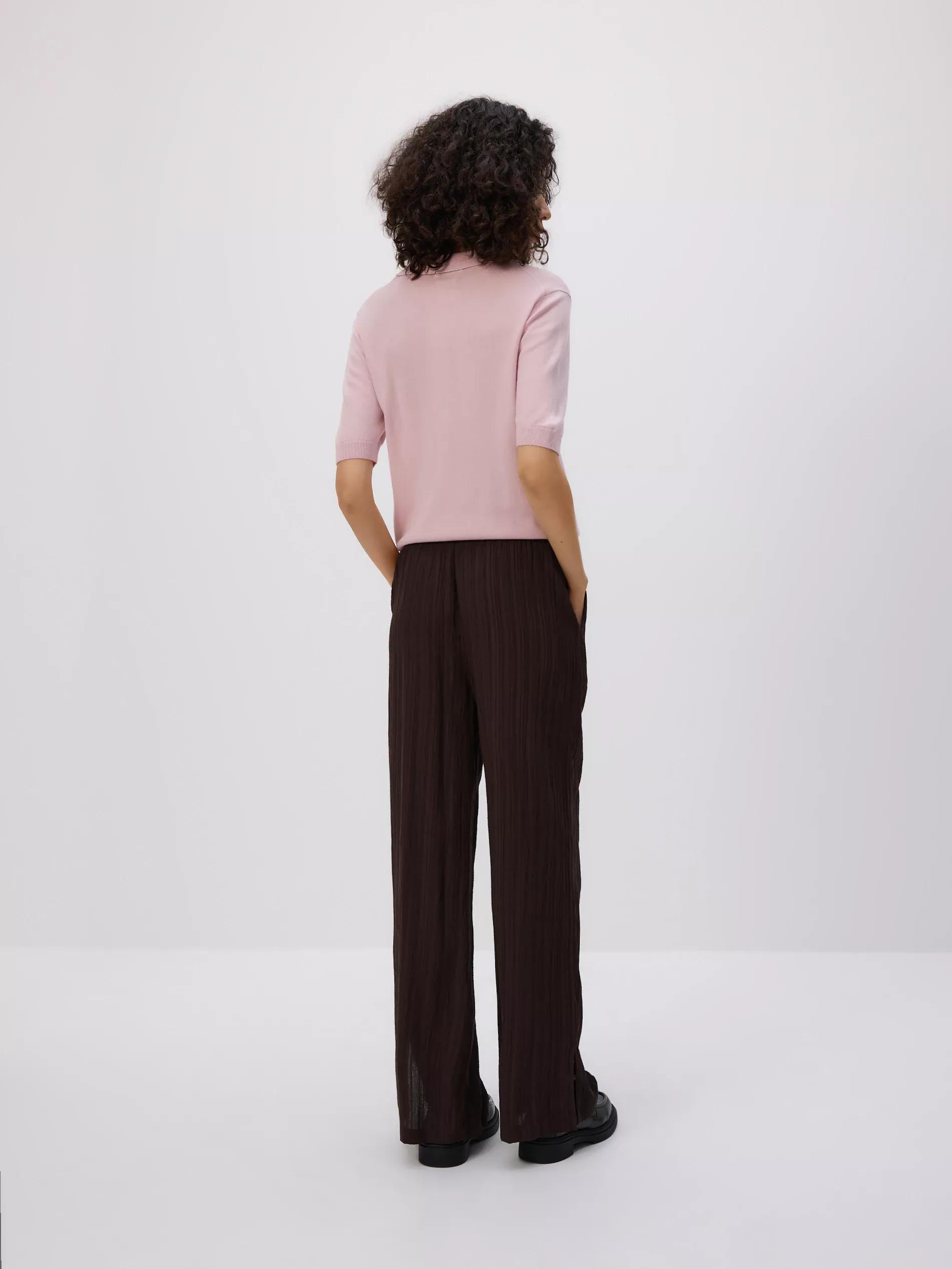 Brown Structural Fabric Trousers, , large image number 4