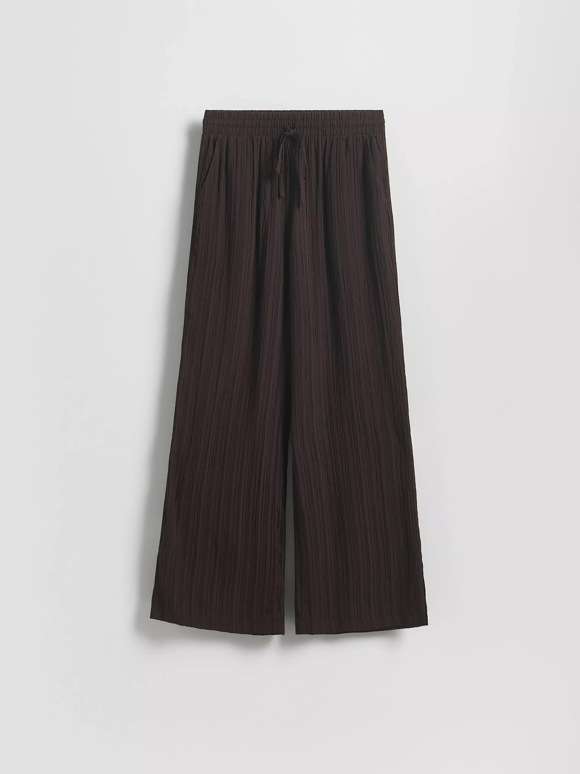 Brown Structural Fabric Trousers, , large image number 5