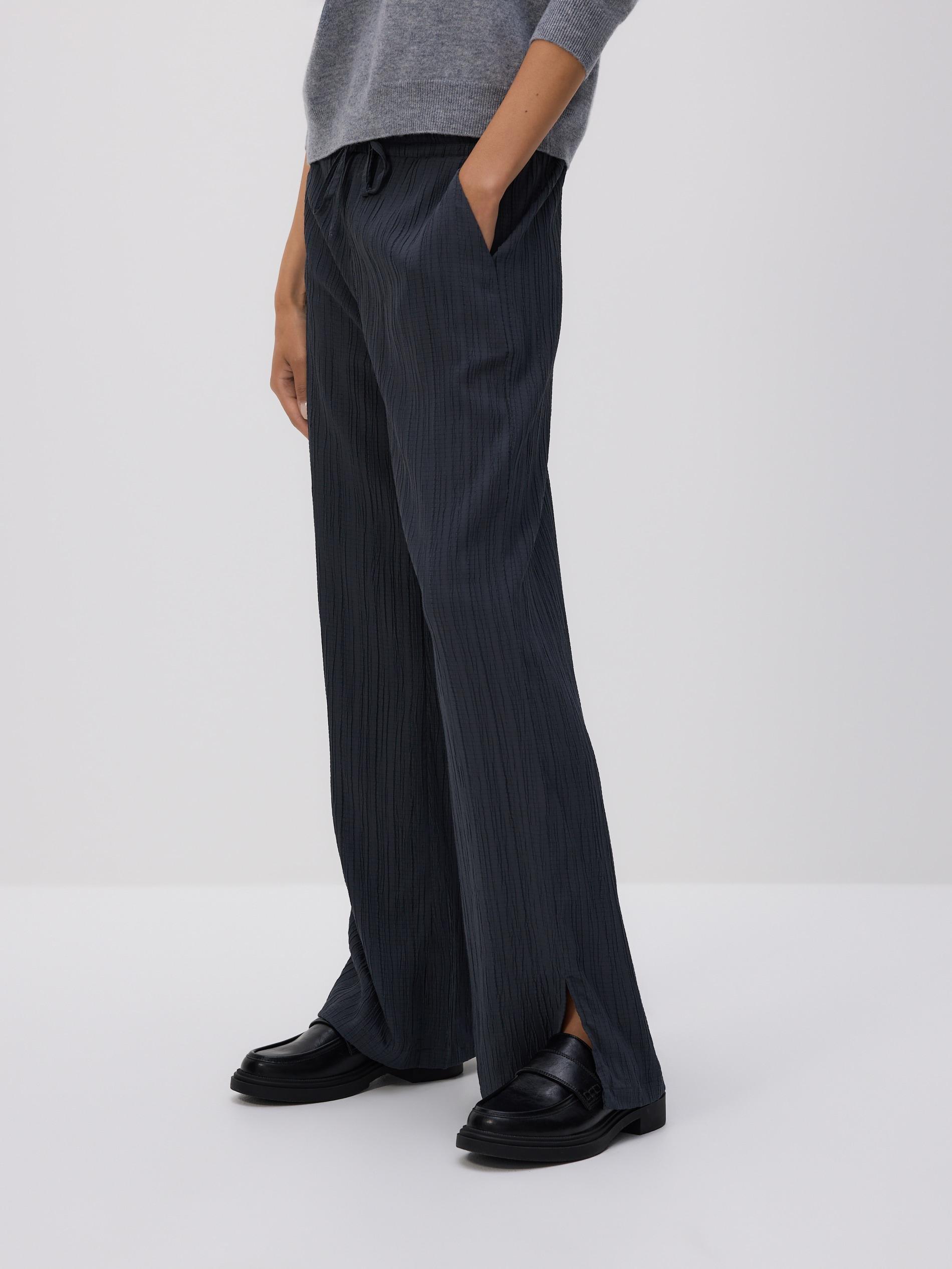 DARK GREY Structural fabric trousers, Grey, large image number 1