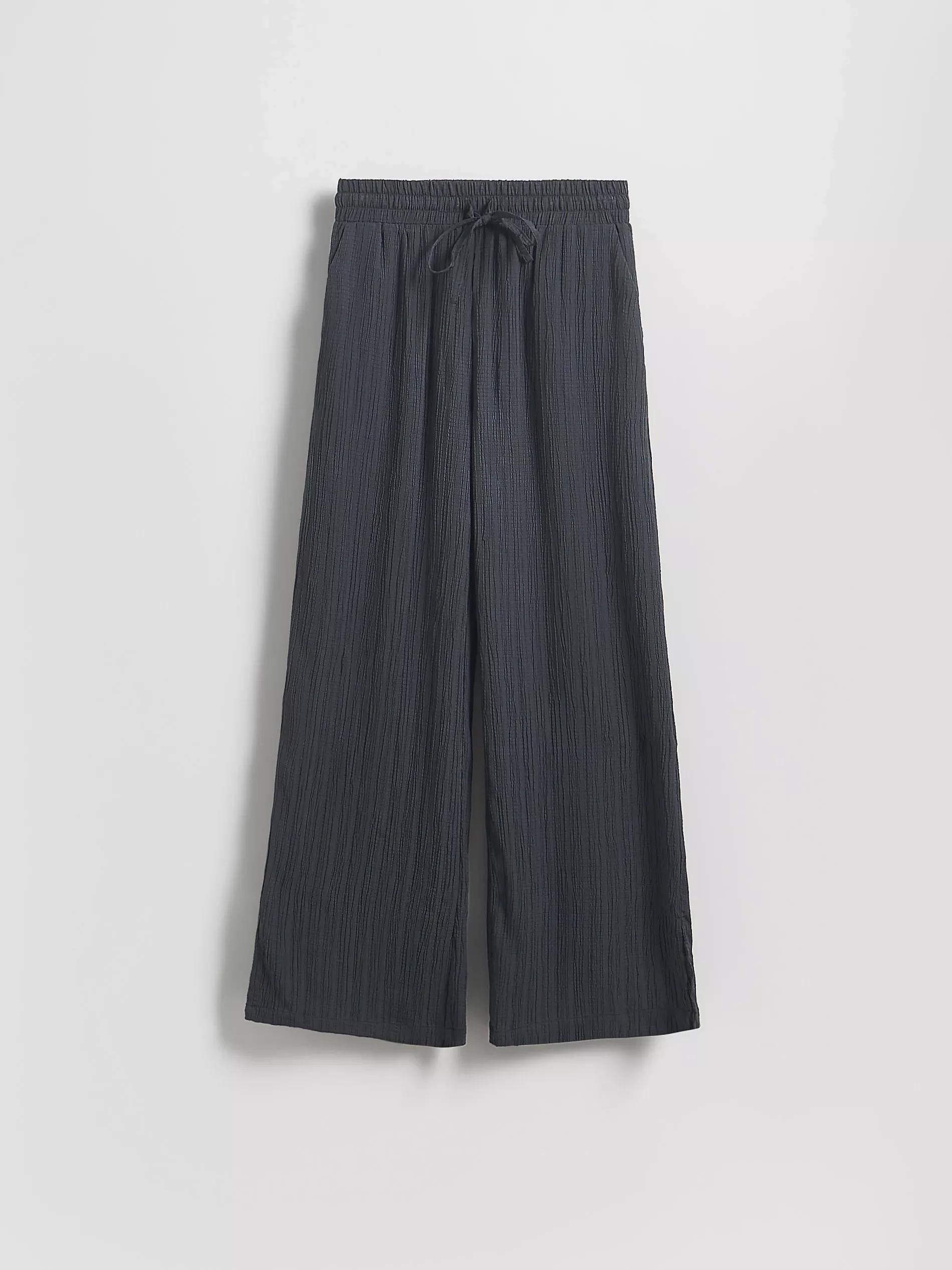 DARK GREY Structural fabric trousers, Grey, large image number 4