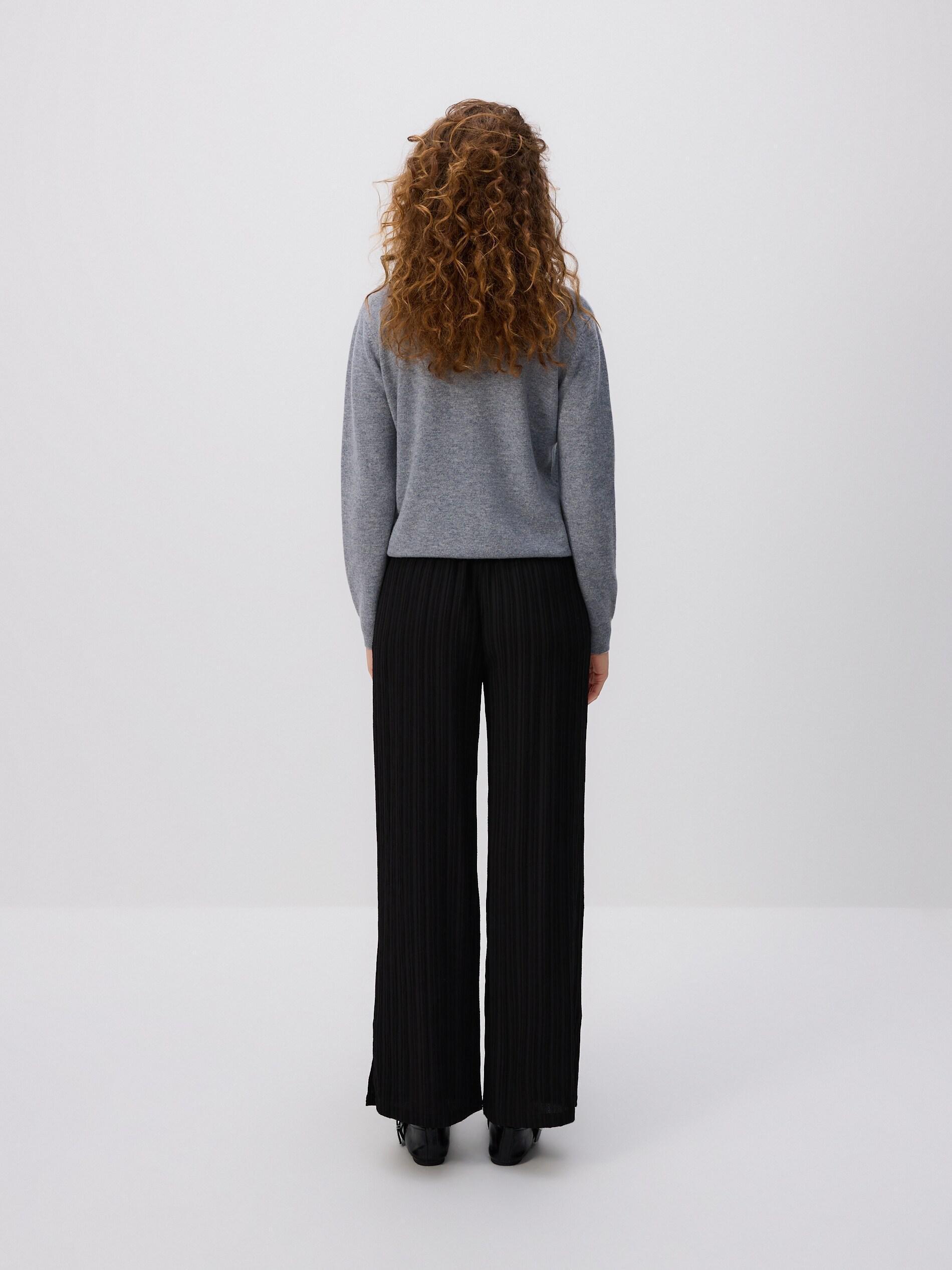 Black Structural Fabric Trousers, Black, large image number 3