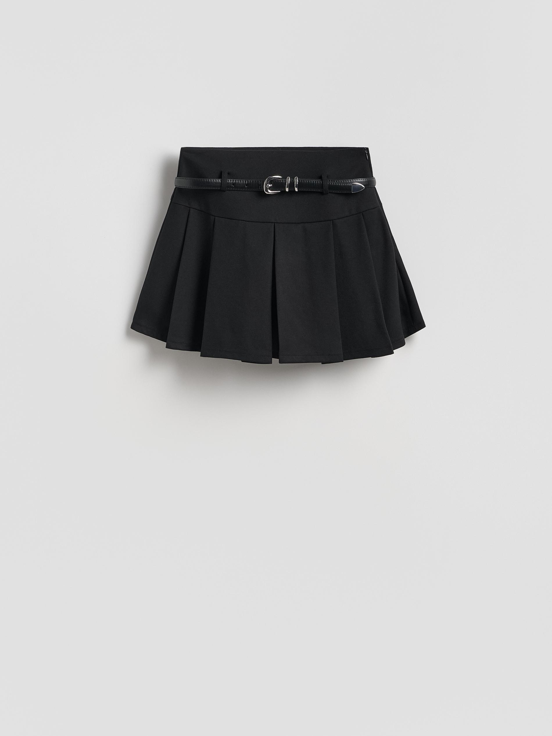 Black Skort With Belt, Black, large image number 5