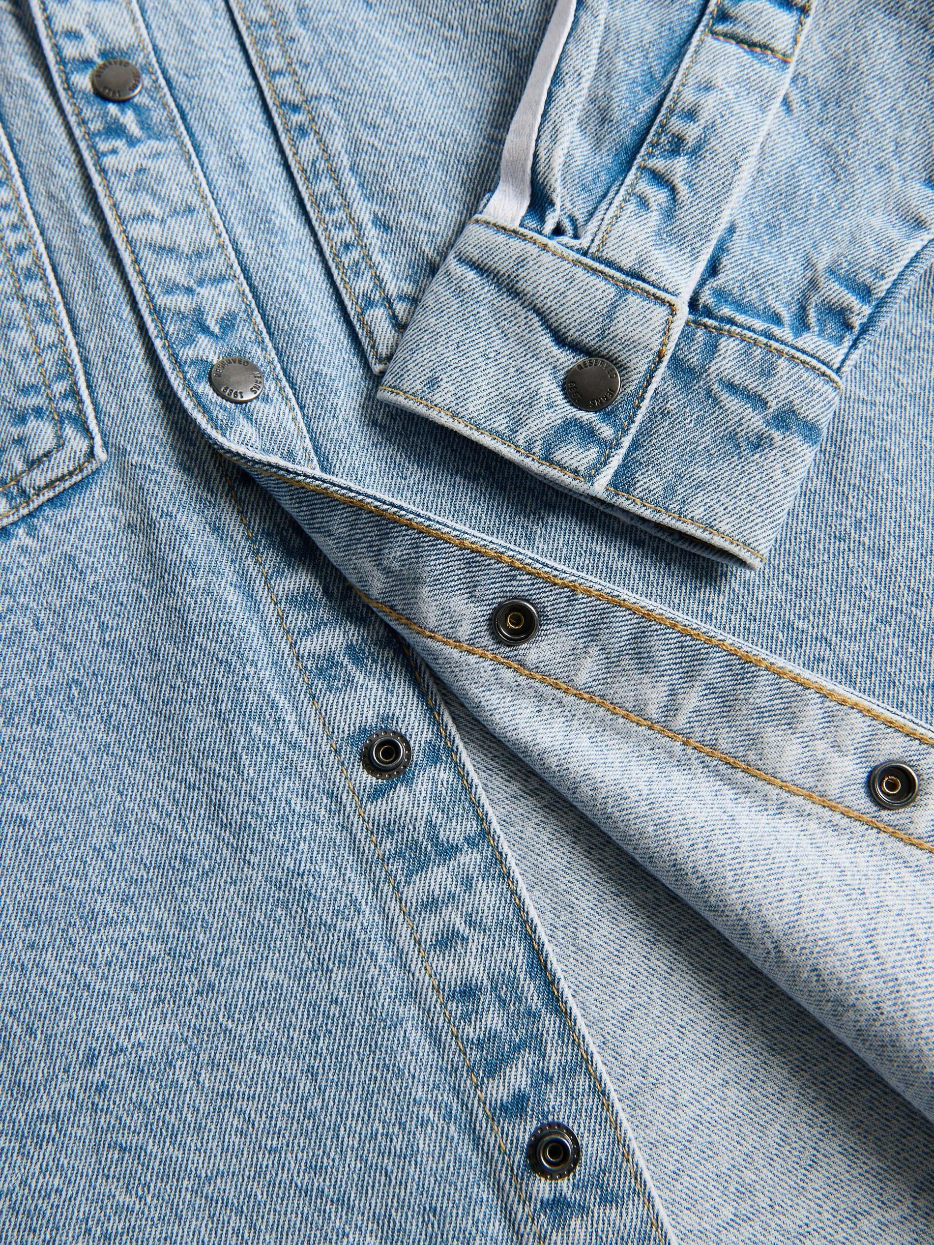 Blue Jeans Hooded Denim Shirt, Blue, large image number 2