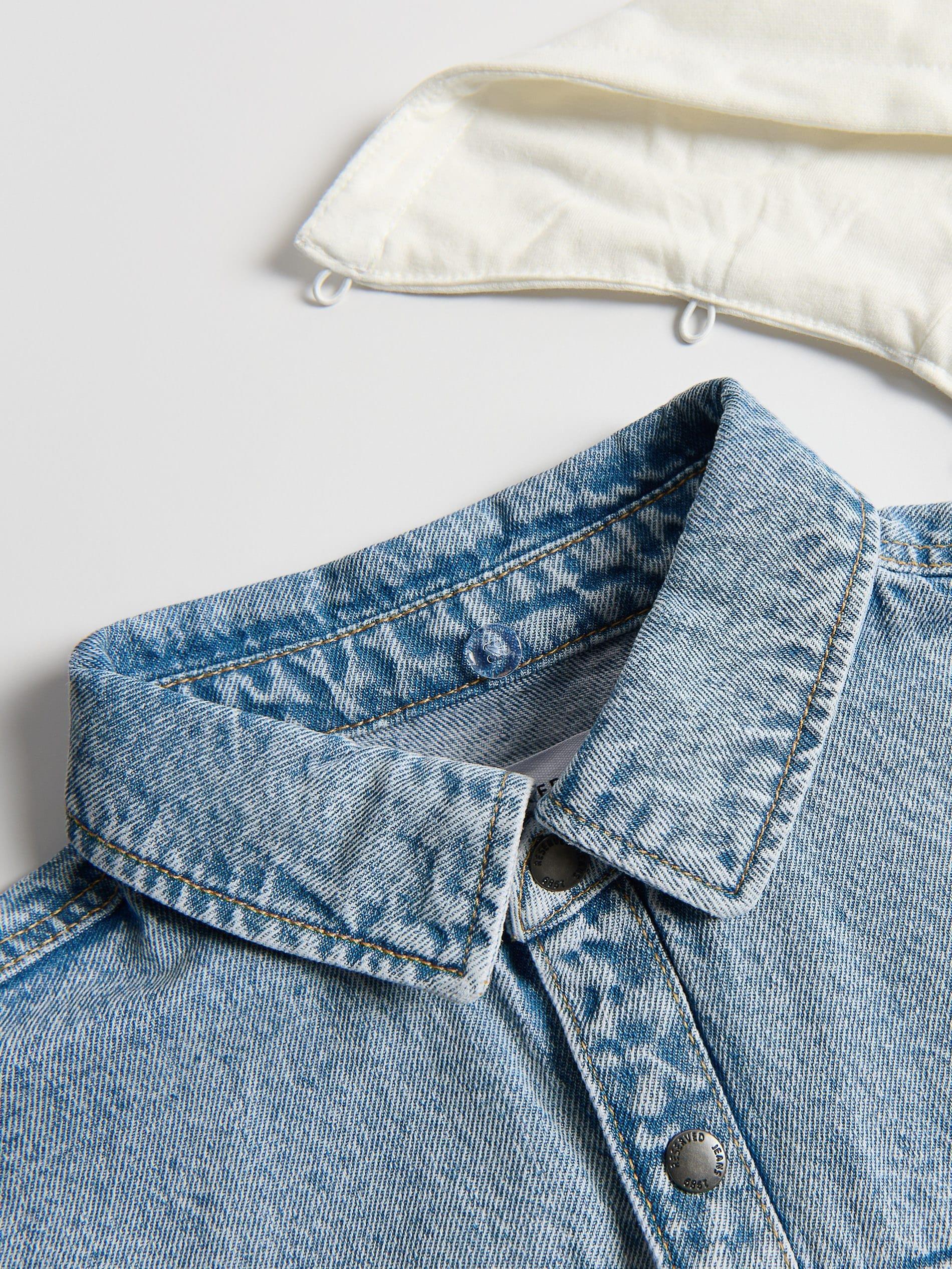 Blue Jeans Hooded Denim Shirt, Blue, large image number 3