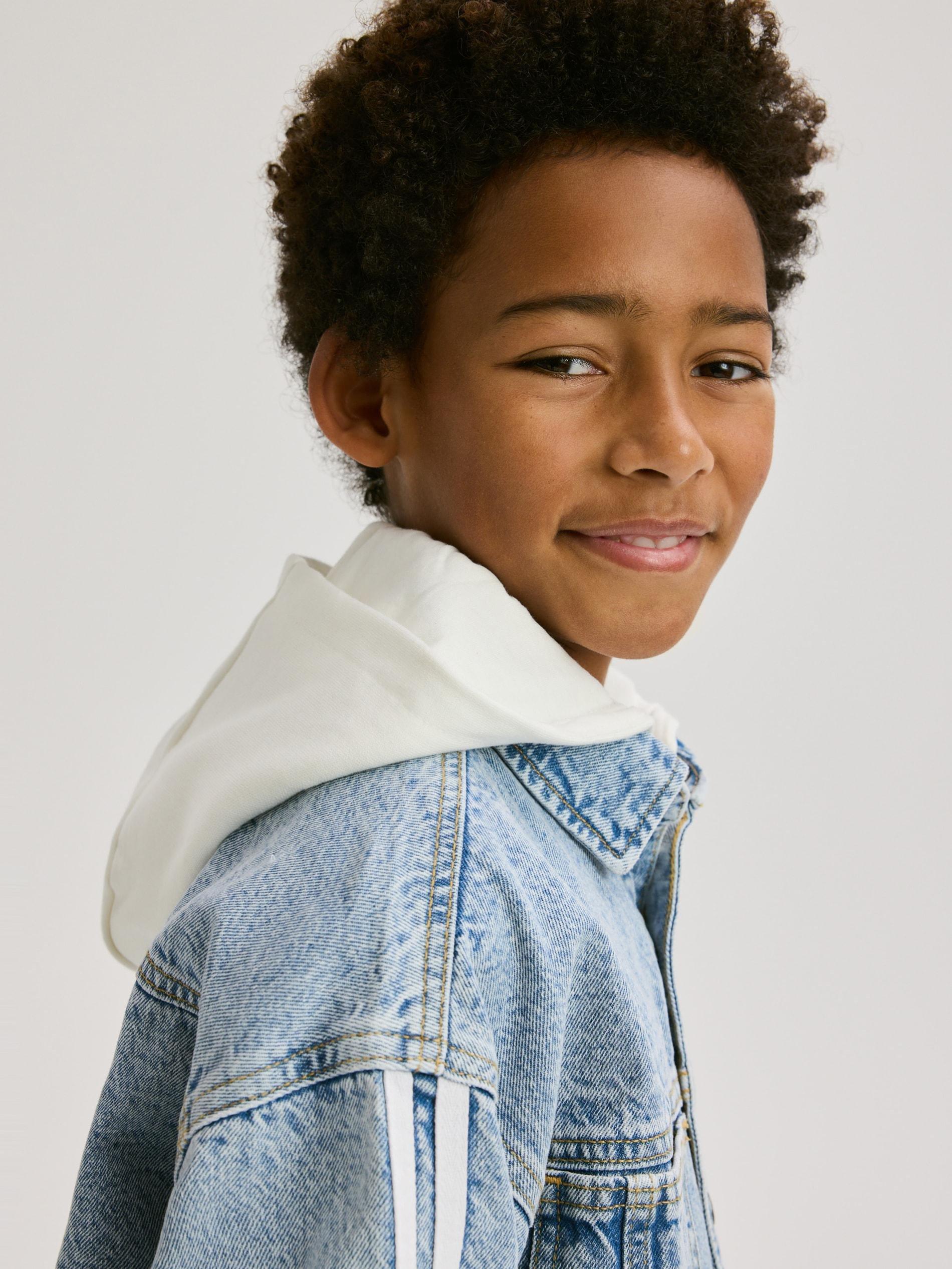 Blue Jeans Hooded Denim Shirt, Blue, large image number 8