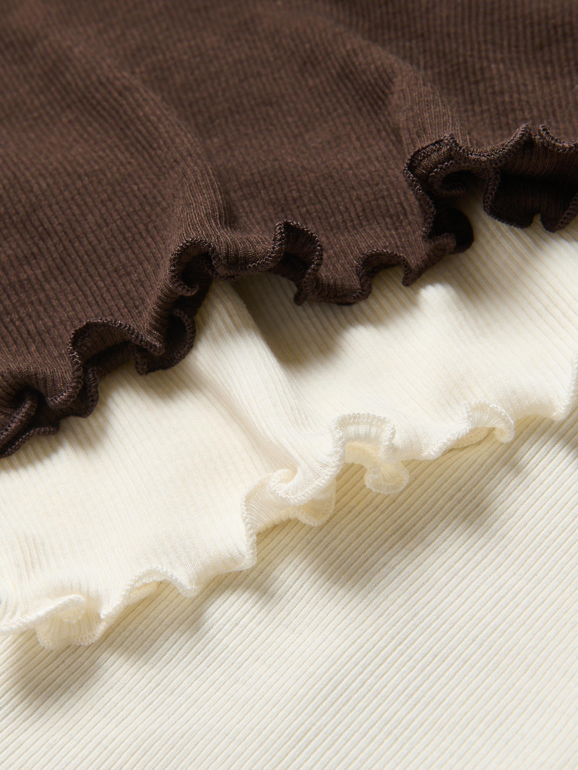 DARK BROWN Blouse with wool, Brown, large image number 5