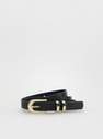 Reserved - black Leather belt with buckle