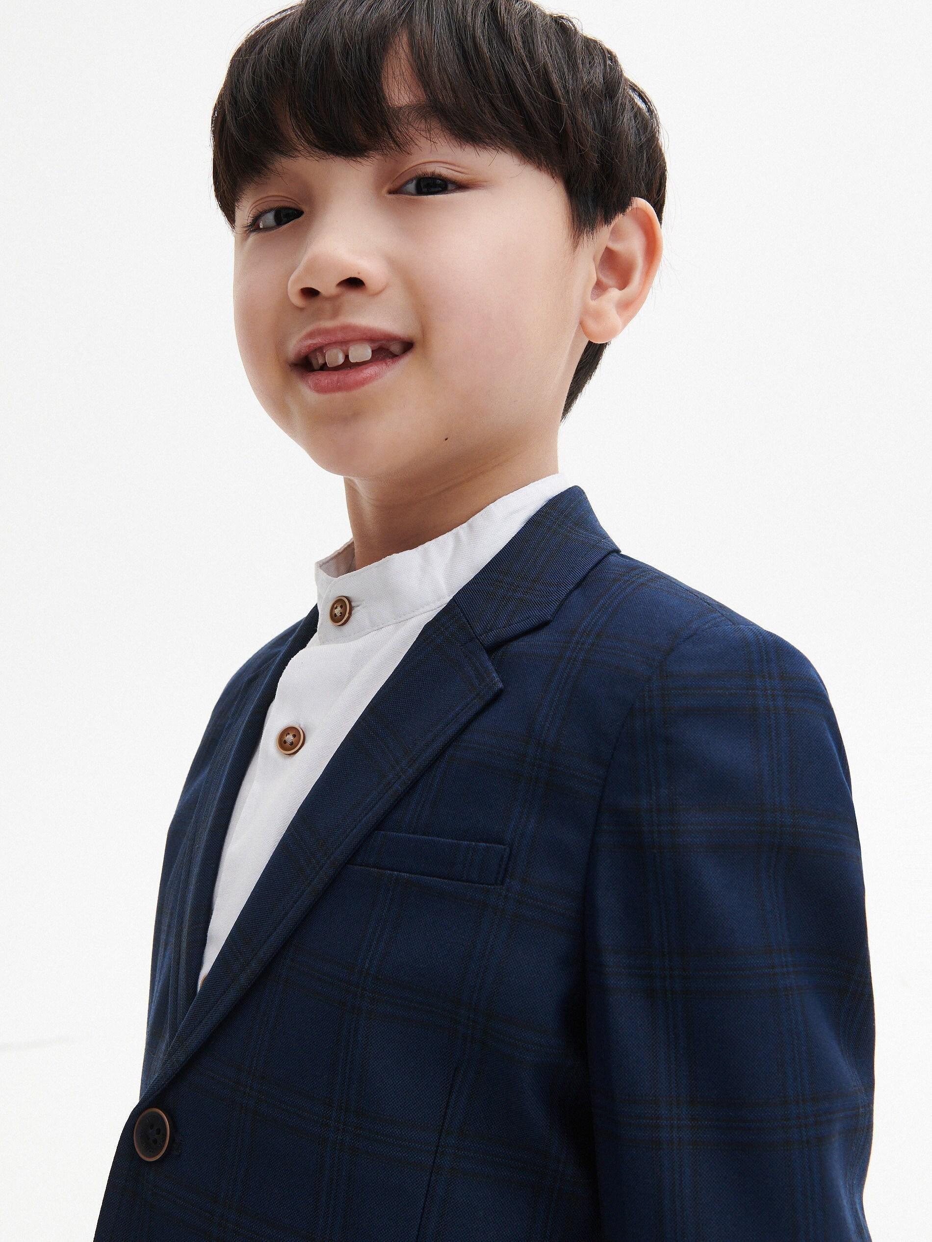 Navy Elegant Slim Fit Blazer, Kids Boys, , large image number 1