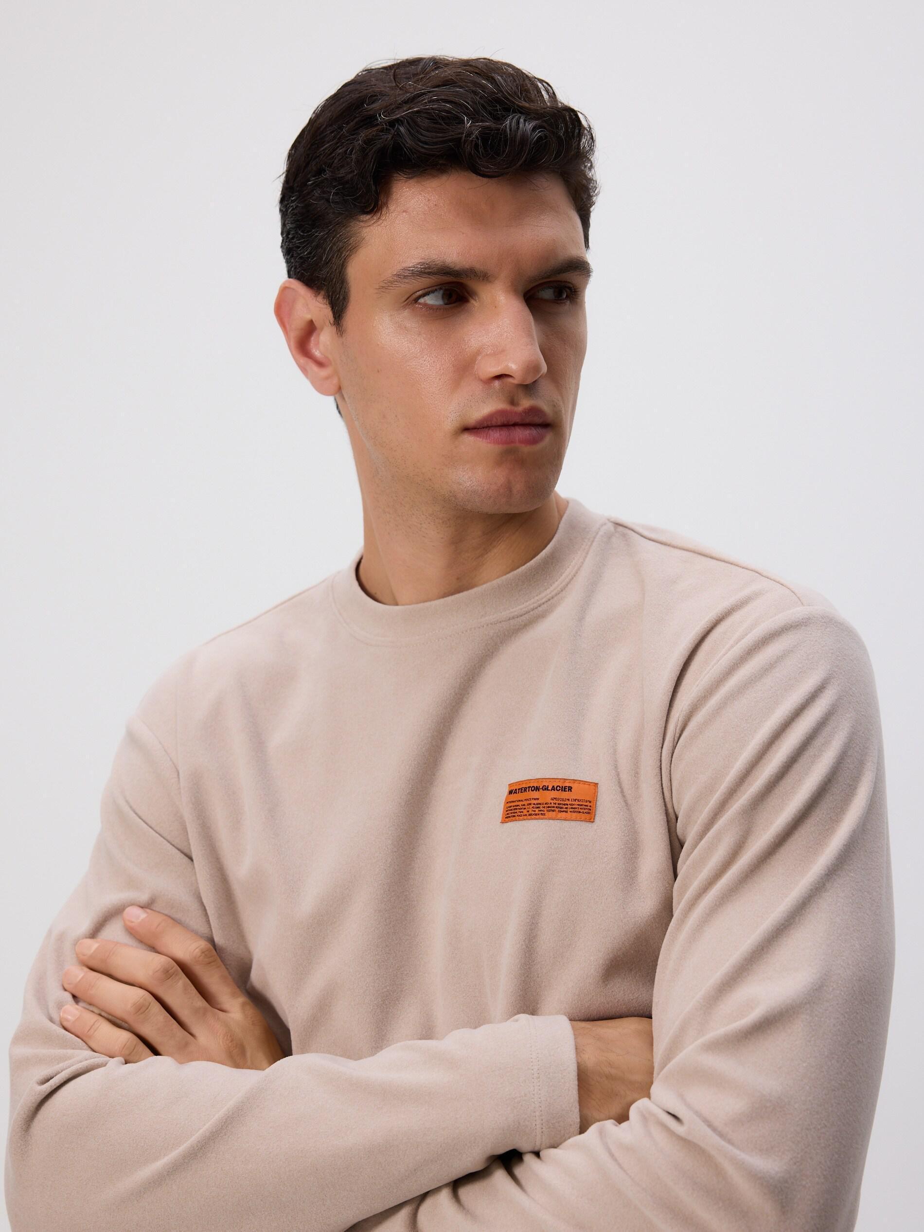 Beige Regular Fit Long Sleeve T-Shirt, Beige, medium