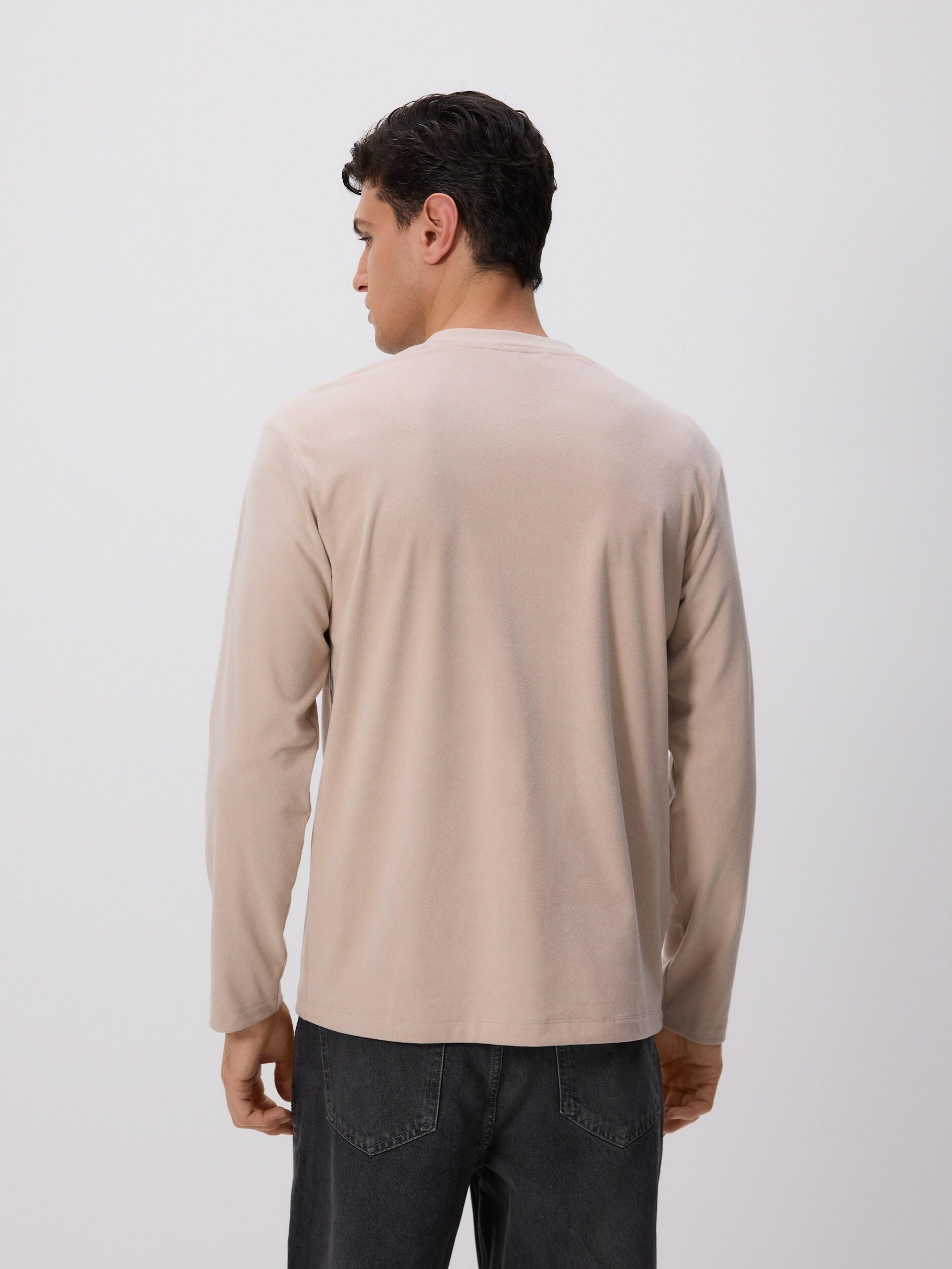 Beige Regular Fit Long Sleeve T-Shirt, Beige, large image number 3