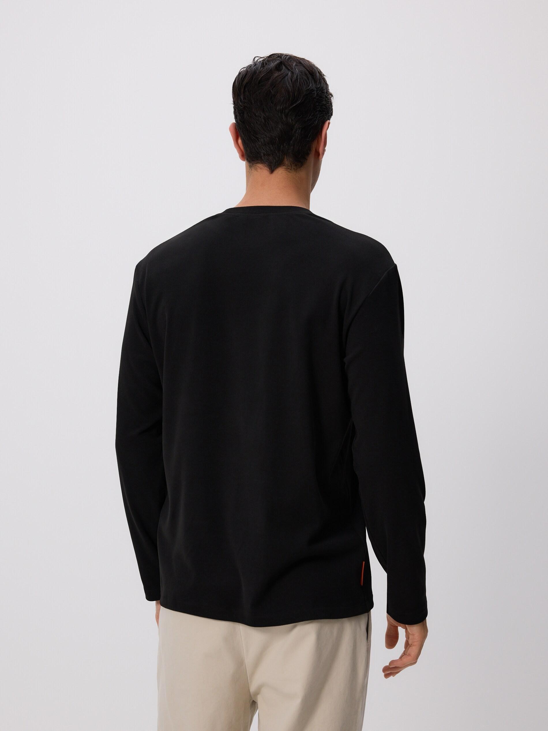 Black Regular Fit Long Sleeve T-Shirt, Black, large image number 3