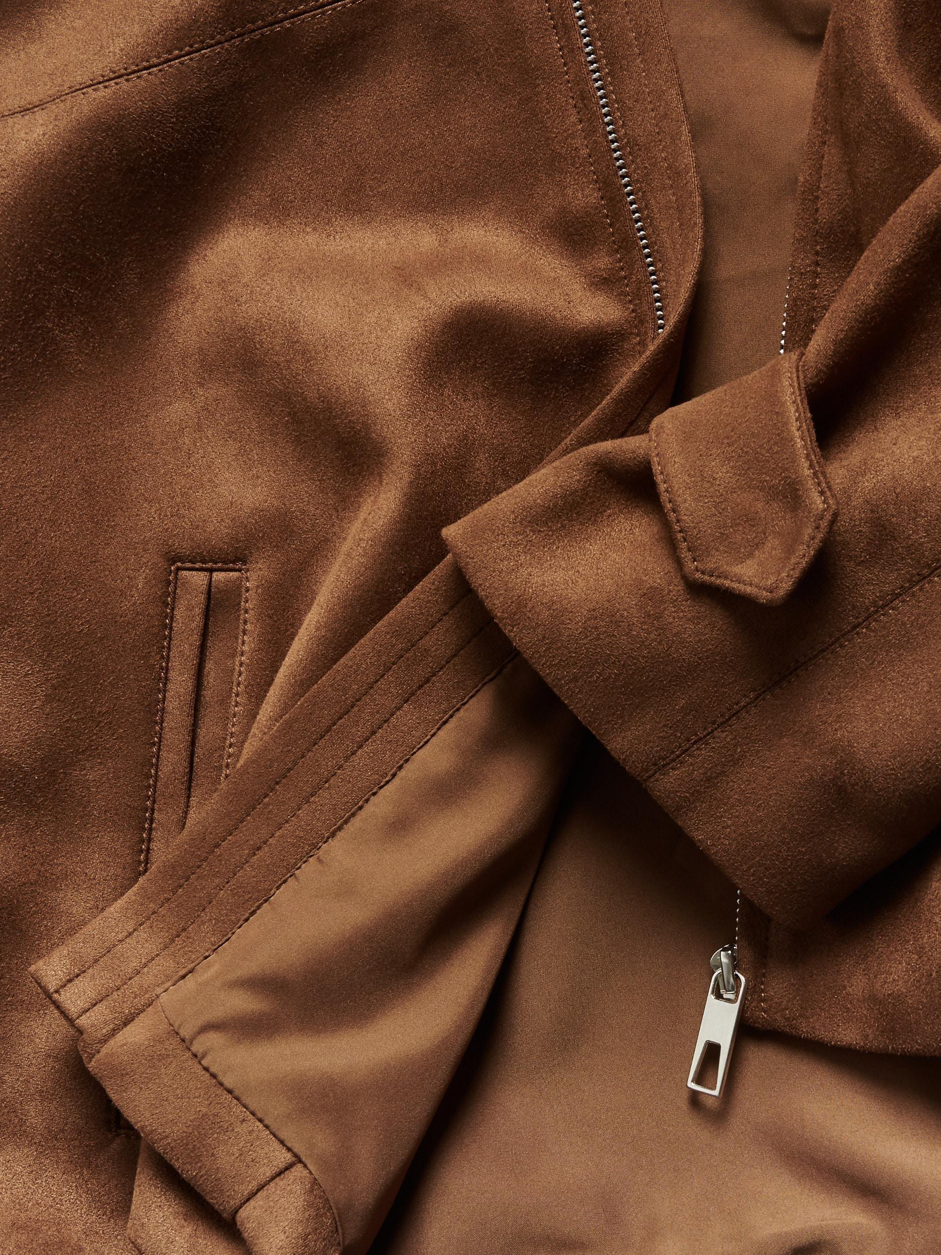 Brown Faux Suede Jacket, Brown, large image number 5