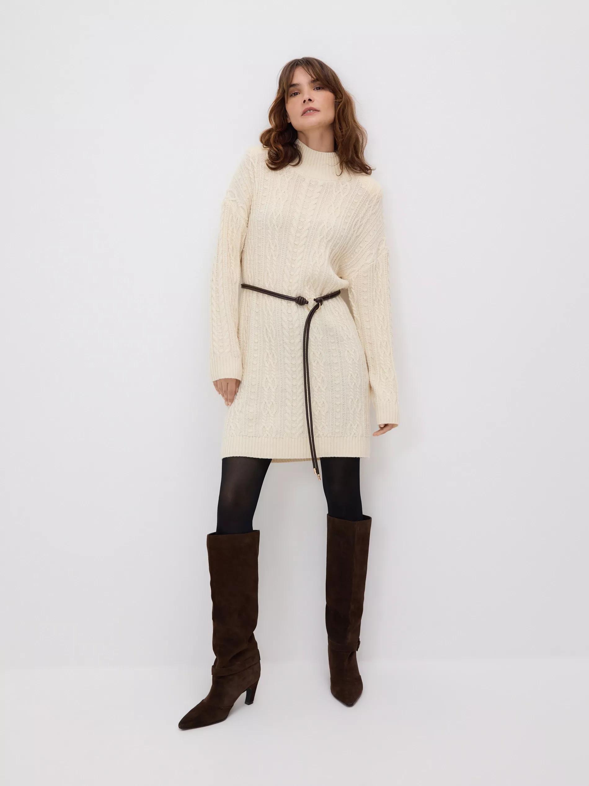 CREAM Wool blend dress, Ivory, medium