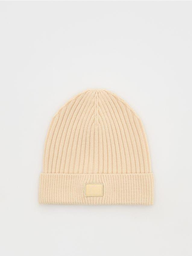 Cream Jersey Beanie Made Of Viscose Blend, , large image number 0
