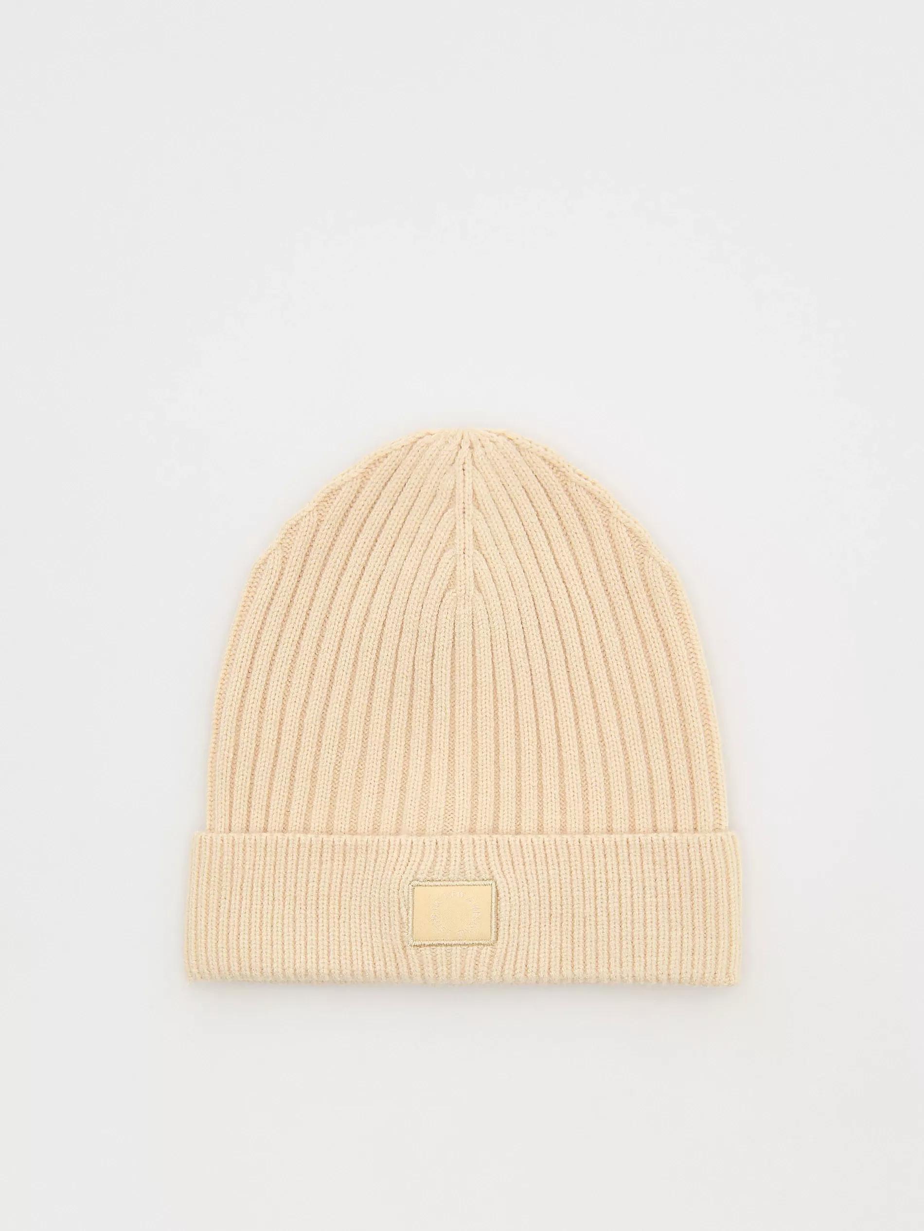 Cream Jersey Beanie Made Of Viscose Blend, , large image number 1