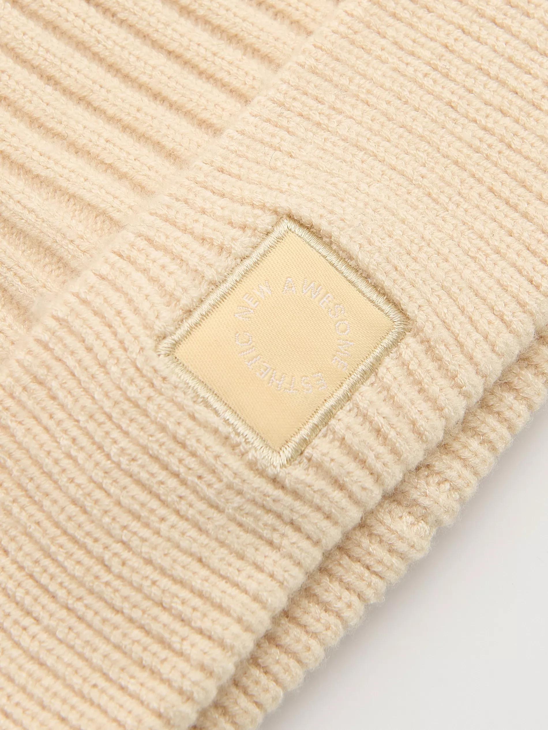 Cream Jersey Beanie Made Of Viscose Blend, , large image number 2