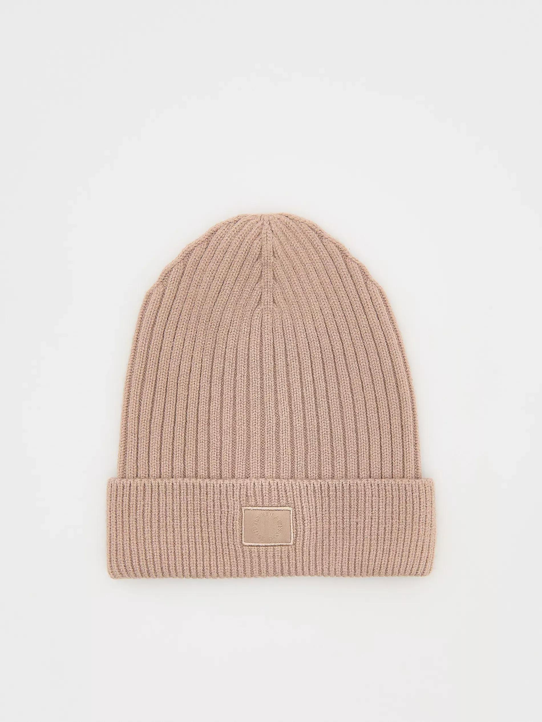 Brown Jersey Beanie Made Of Viscose Blend, , large image number 0