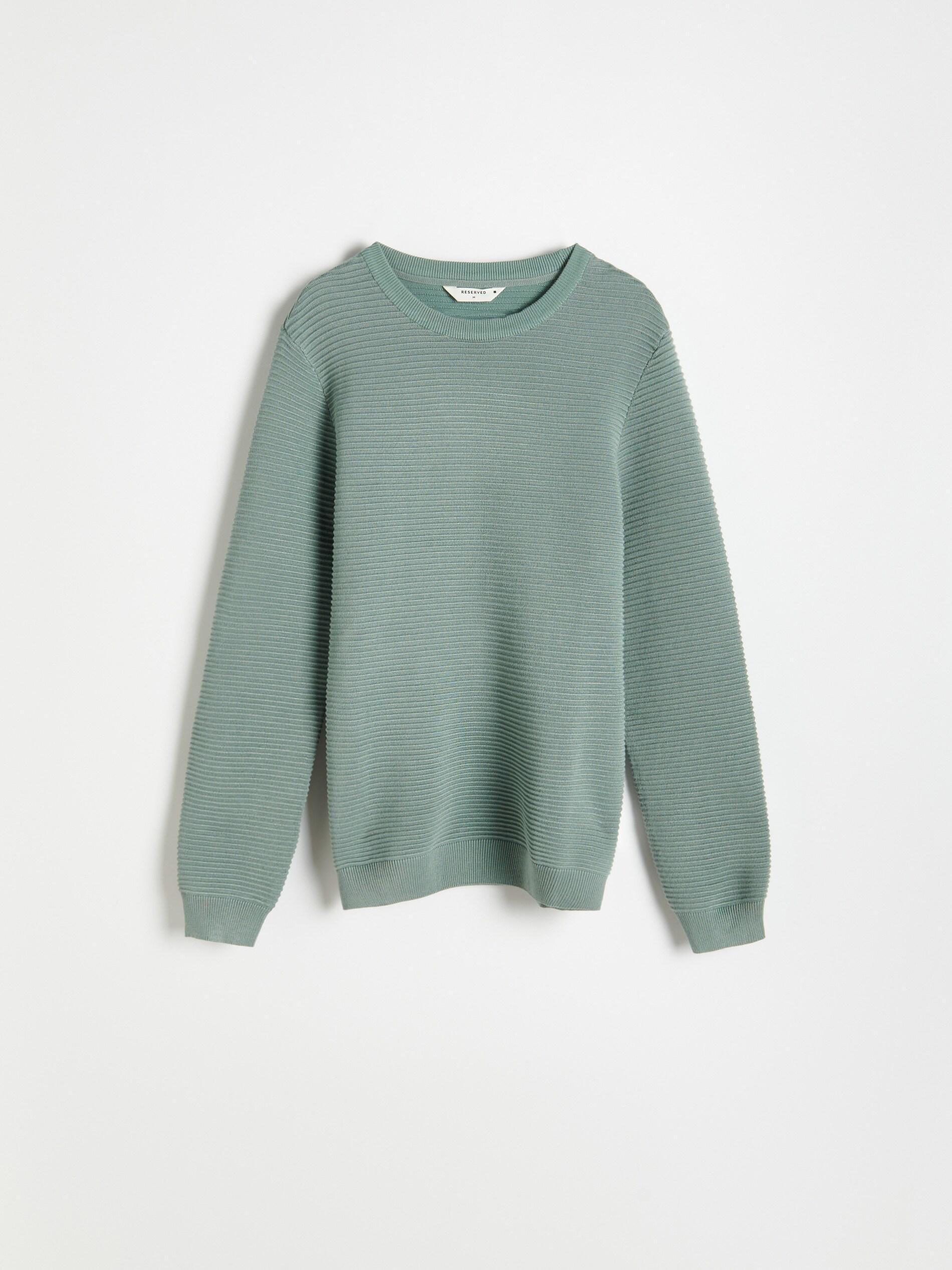 Pale Greeen Ribbed Knit Sweater, , large image number 3