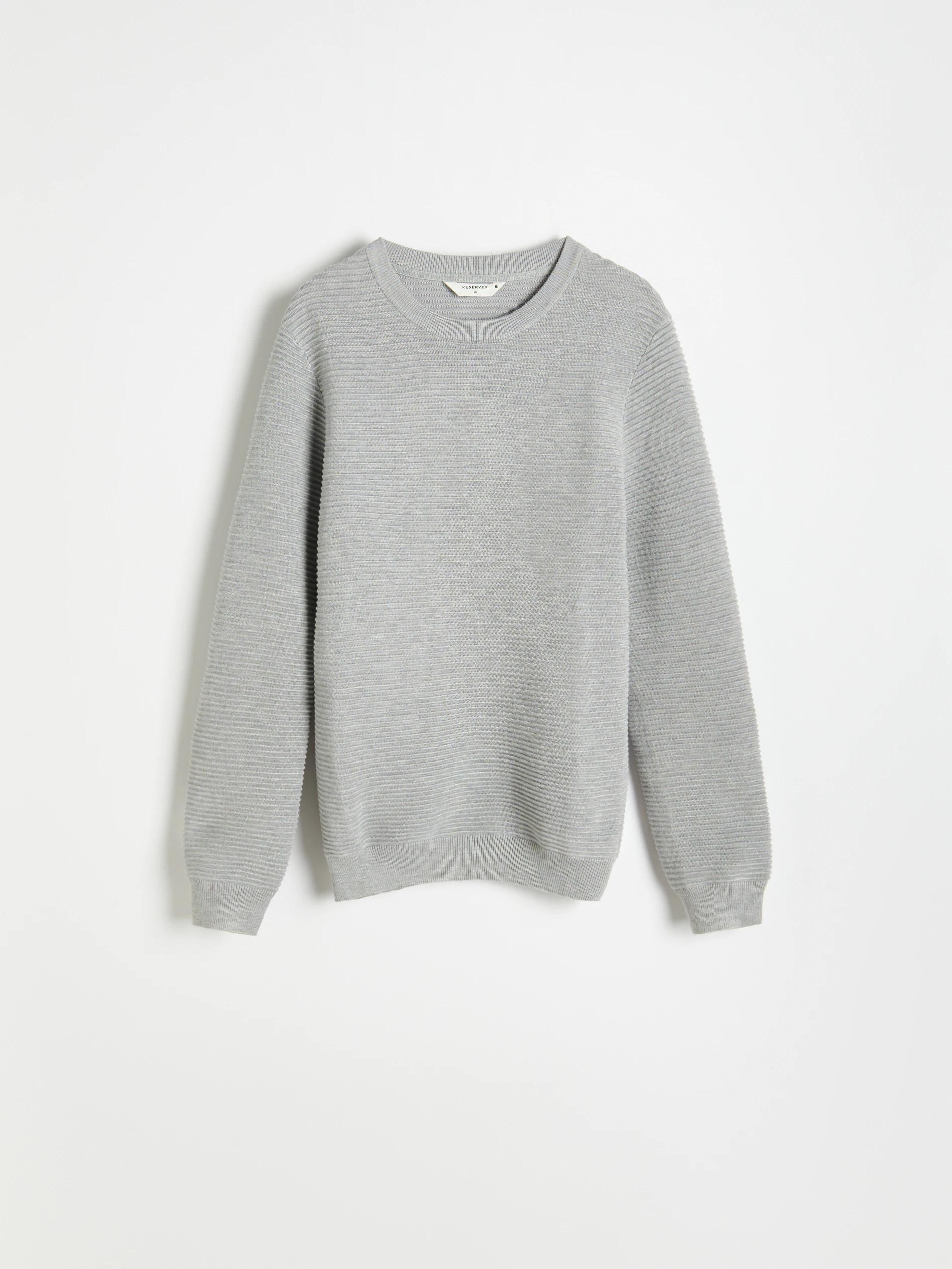 Light Grey Ribbed Knit Sweater, , large image number 3