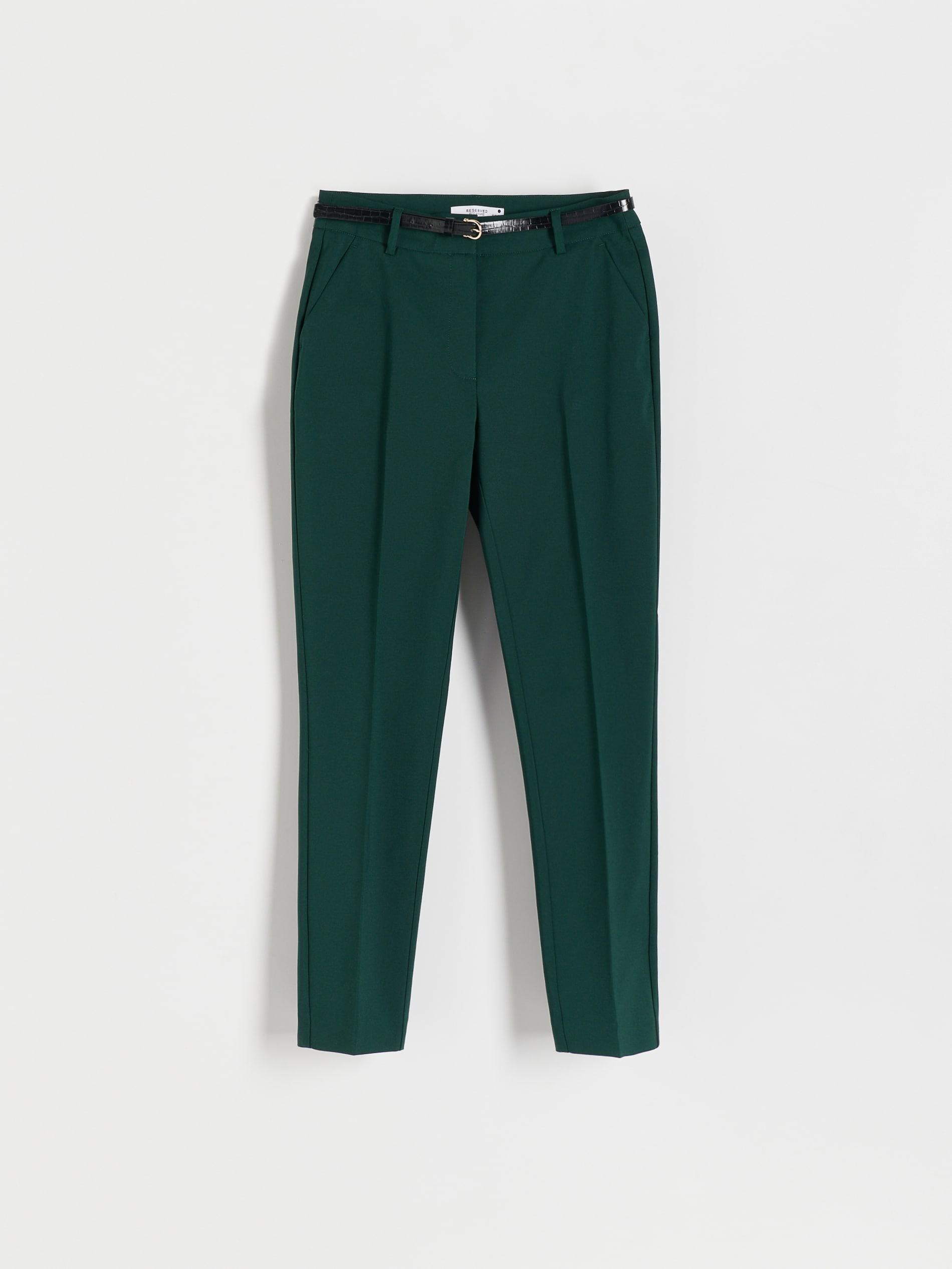 Green Belted Cigarette Trousers, Turquoise, large image number 3