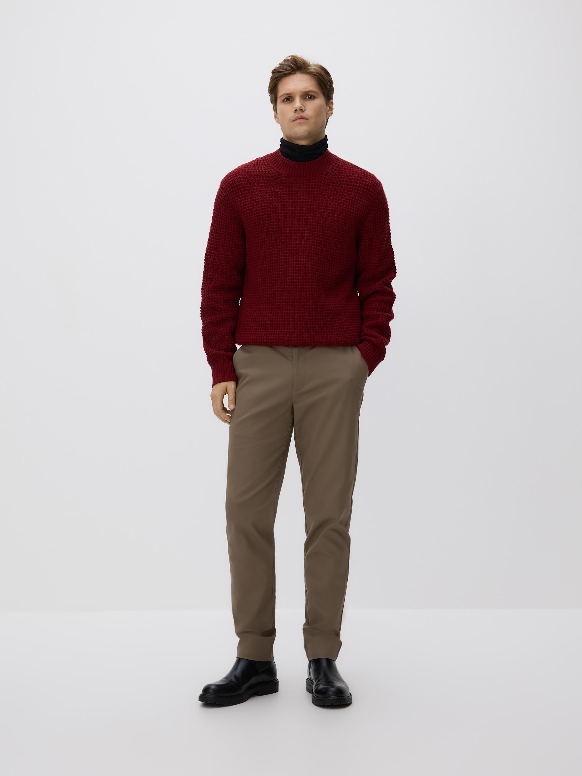 Black Long Sleeve Cotton Turtleneck, Black, large image number 3