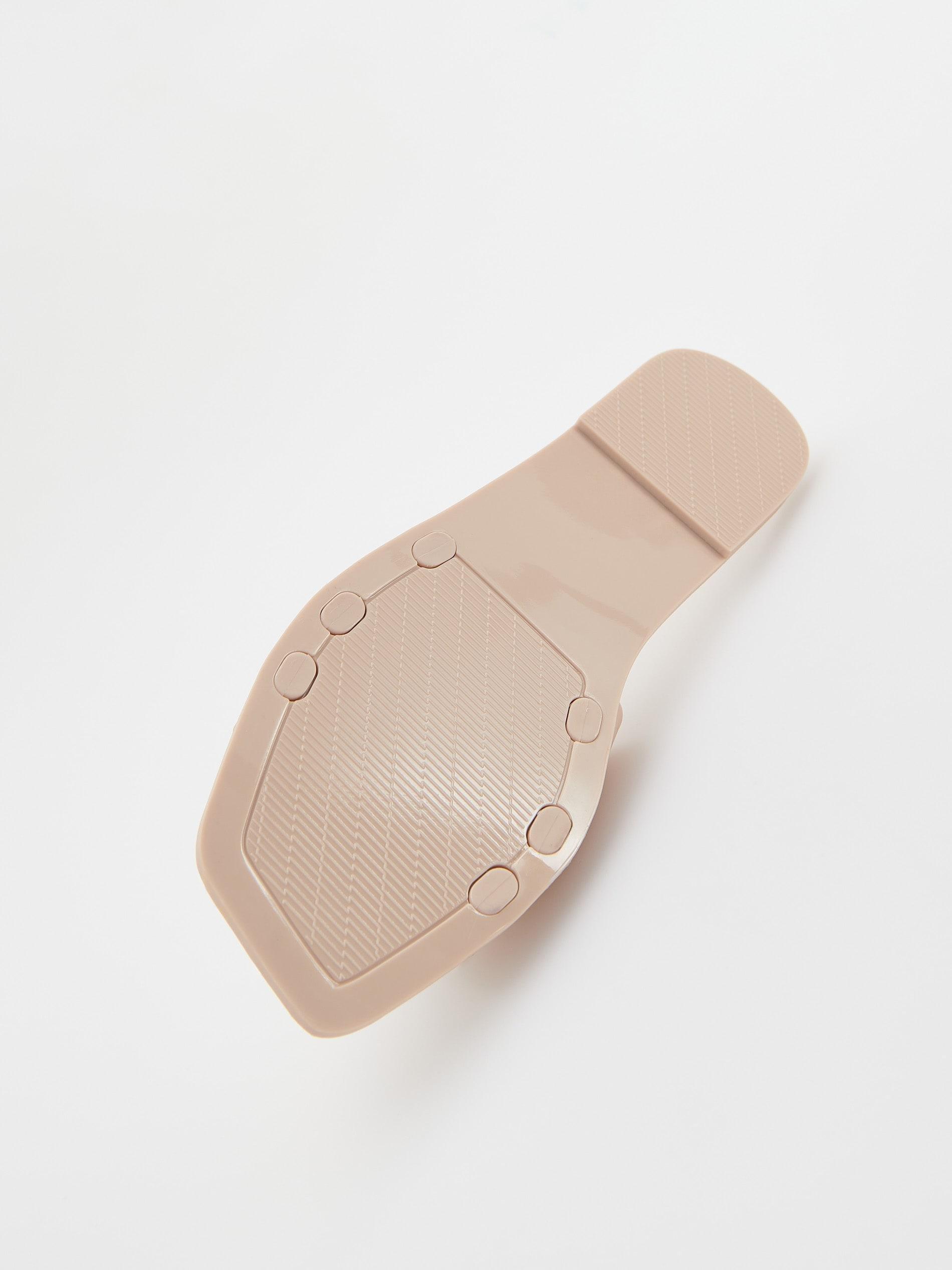 Beige Sliders With Decorative Buckle, , large image number 5